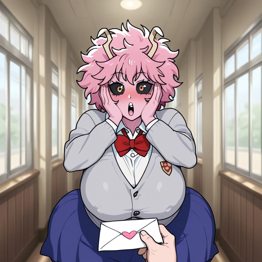 1boy, 1girls, ai assisted, ai generated, ass, big ass, big breasts, breasts, civitai, female, huge ass, kalagod, love letter, male, massive breasts, mina ashido, my hero academia, pov, tagme, thick thighs, wide hips