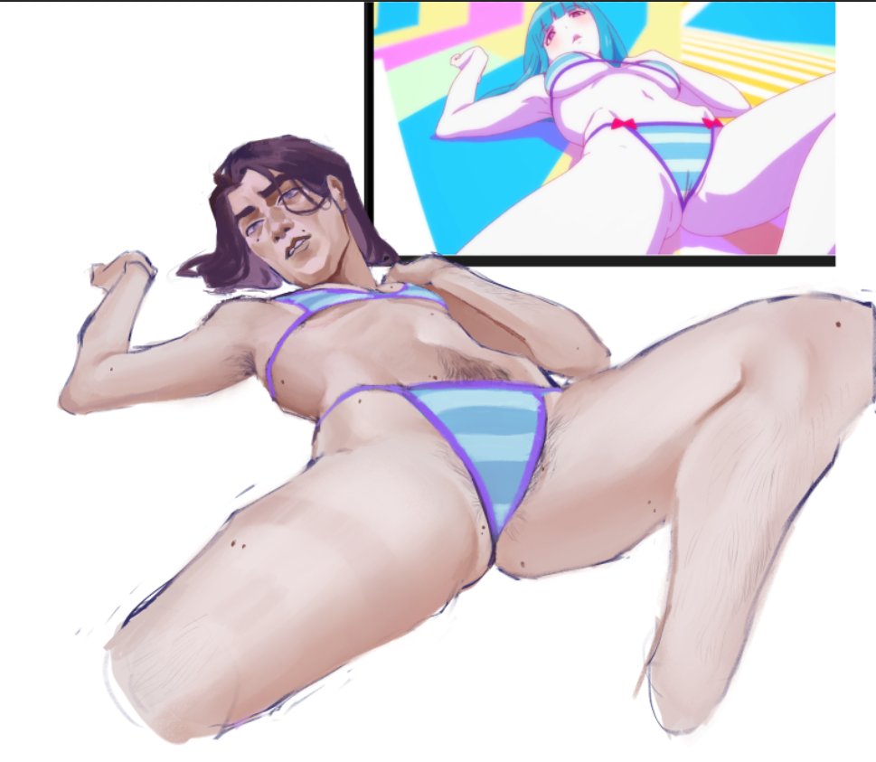 2d, after sex, arcane, arcane viktor, before sex, big clitoris, bikini, bikini bottom, bikini only, bikini top, blue bikini, blue bikini bottom, blue bikini only, blue bikini top, boypussy, brown hair, chest, color, colored, full color, gay, gay male, hairy pussy, jayvik, kneeling, league of legends, light skin, light-skinned male, looking at partner, looking at viewer, looking down, looking pleasured, male, male focus, male only, male/male, man in lingerie, me!me!me!, moaning, moaning in pleasure, naked, naked male, no penetration, no sex, nude, nude male, offscreen character, offscreen male, open eyes, open legs, pale skin, pale-skinned male, partially clothed, penis, pretty, pussy, pussy focus, riot games, sex, sitting, skinny male, solo male, spread legs, submissive, submissive male, thighs, transgender, transgender man, transmasc, transmasc creampied, treslech3s, twink, vagina, vaginal penetration, vaginal sex, viktor (league of legends), yaoi
