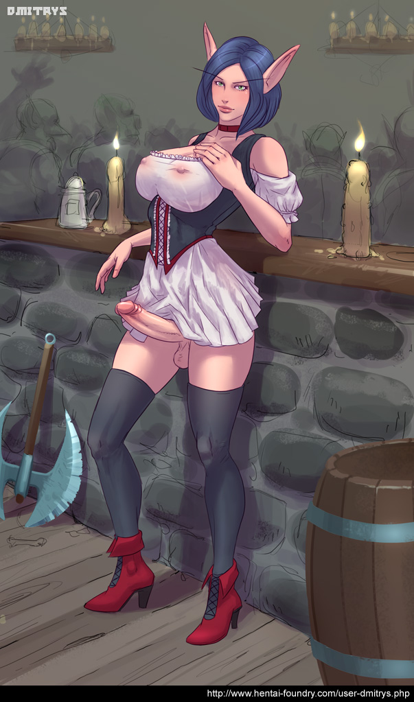 1futa areolae axe balls bar barmaid barrel battle_axe black_hair blood_elf blush bottomless_skirt breast_hold breasts burning_candles candles chandelier choker cleavage curvy dmitrys elf erect erect_nipples erection erection_under_clothes erection_under_skirt futa_only futanari garter green_eyes heels high_heel_boots high_heels huge_breasts huge_cock intersex intersex_only large_penis looking_at_viewer mini_skirt nipple_bulge nipples no_bra no_panties penis penis_out penis_under_clothes penis_under_skirt perky_breasts pointy_ears pose see-through see-through_clothing see-through_top shopkeeper short_hair skirt skirt_lift solo solo_futa stockings thighhighs uncensored weapon wench world_of_warcraft