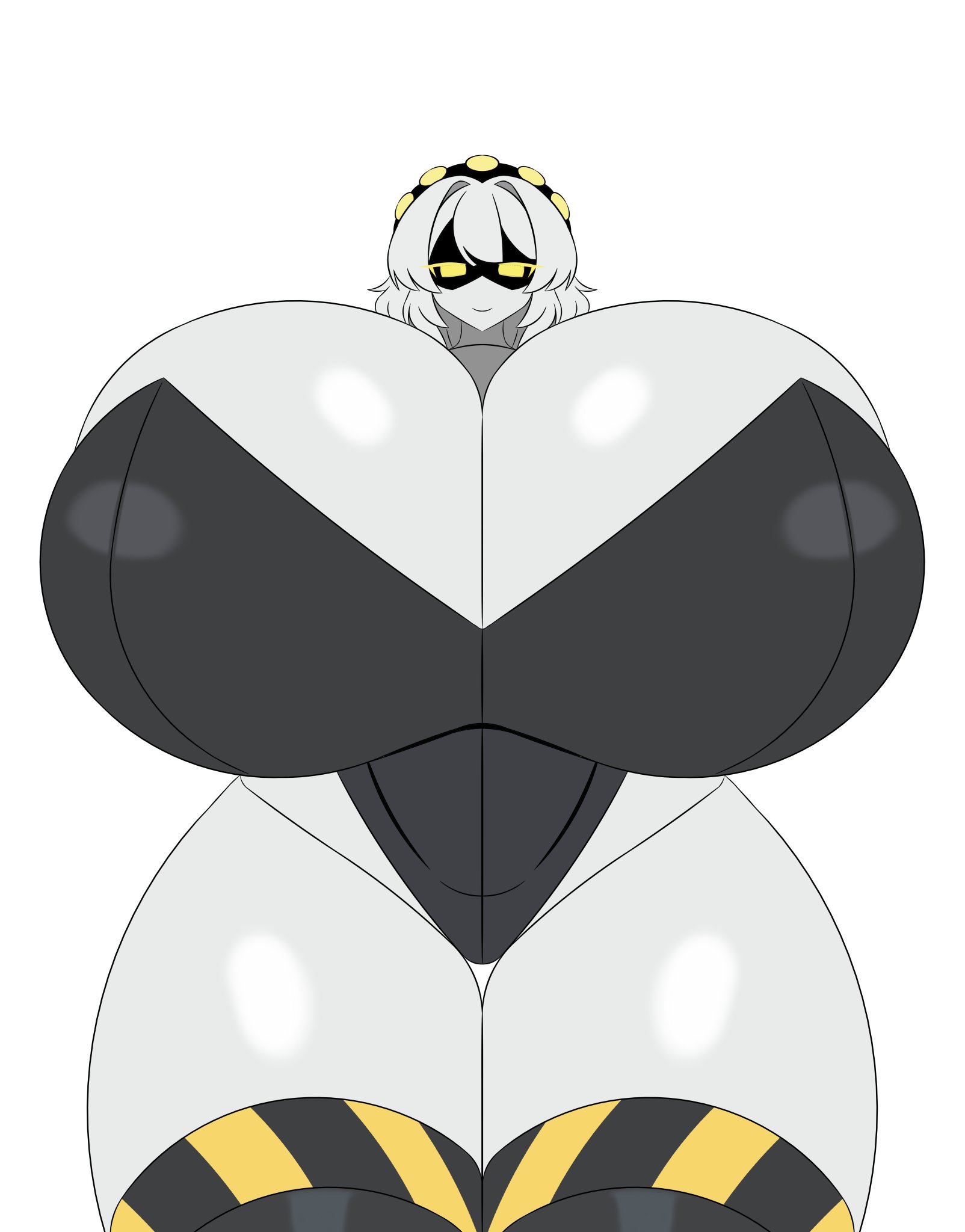 1girl, 1girls, big breasts, big tits, blank background, breasts, breasts bigger than head, deletealliance, female, female focus, female only, giant breasts, giant tits, gigantic breasts, gigantic tits, huge breasts, huge tits, hyper, hyper breasts, large breasts, large tits, long hair, looking at viewer, massive ass, massive breasts, massive tits, murder drones, serial designation v, solo, solo female, solo focus, tits, tits bigger than head, v (murder drones), voluptuous, voluptuous body, voluptuous female, white background, white hair