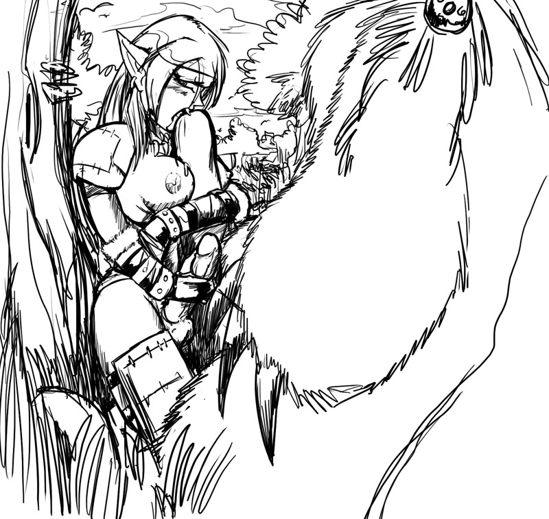 blizzard_entertainment breasts female futanari intersex moonkin night_elf sketch troll_(warcraft) troll_female warcraft world_of_warcraft