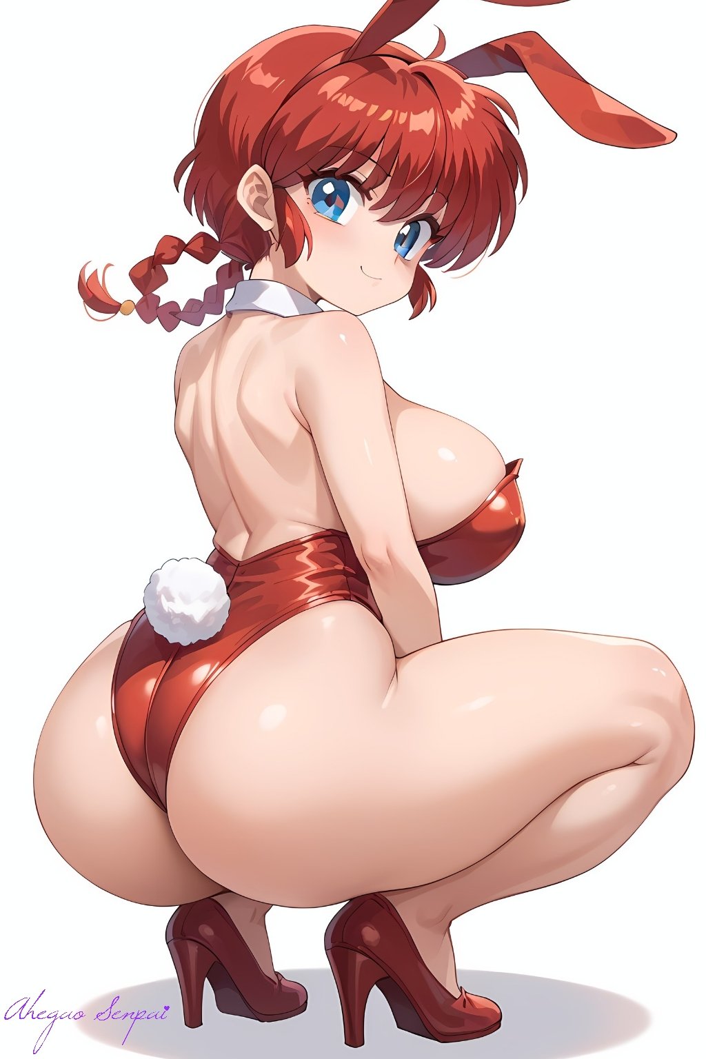 1girls ahegao_senpai ai_generated alternate_version_available blue_eyes blue_eyes_female braid braided_hair braided_tail cameltoe cleavage curvy erect_nipples female ginger ginger_hair high_heels huge_areolae huge_ass huge_breasts nai_diffusion orange_hair orange_hair_female puffy_nipples ranma-chan ranma-kun ranma_1/2 ranma_saotome red_hair red_hair_female redhead rule_63 stable_diffusion thick_lips voluptuous wide_hips