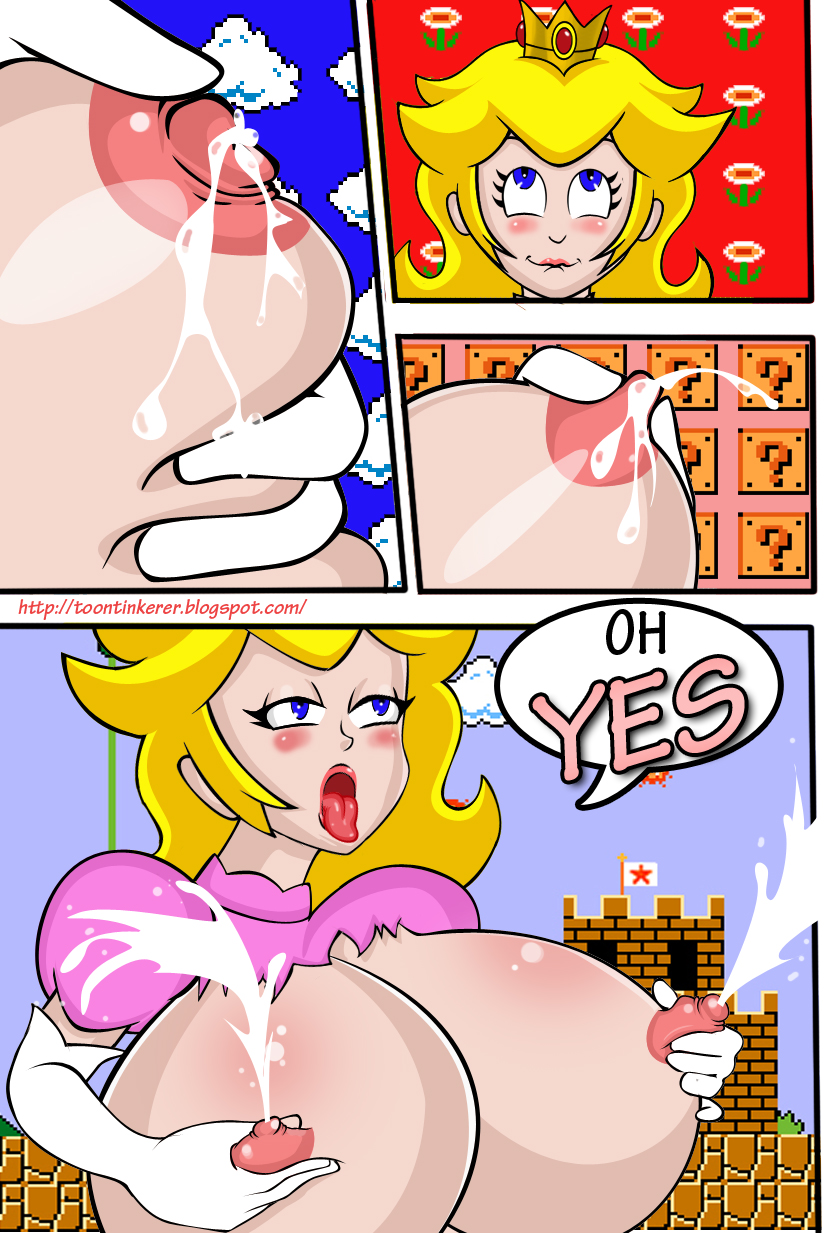 1girls breast_expansion breast_grab breast_milk breast_squeeze breasts comic dress elbow_gloves female female_only gloves huge_breasts lactation mario_(series) masturbation milk mushroom nintendo nipples pink_dress princess_peach solo super_mario_bros. super_mario_bros._(nes) toontinkerer torn_clothes