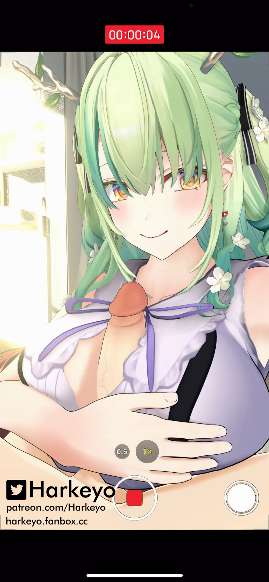 1boy 1girls 3d 3d_(artwork) big_penis blush ceres_fauna clothed clothed_female clothed_female_nude_male clothed_sex clothing earrings flower flower_in_hair green_hair harkeyo hololive hololive_english hololive_english_-council- hololive_english_-promise- horn horns huge_breasts light-skinned_female light-skinned_male light_skin paizuri paizuri_lead_by_female paizuri_on_lap paizuri_under_clothes penis penis_between_breasts phone phone_screen selfie virtual_youtuber