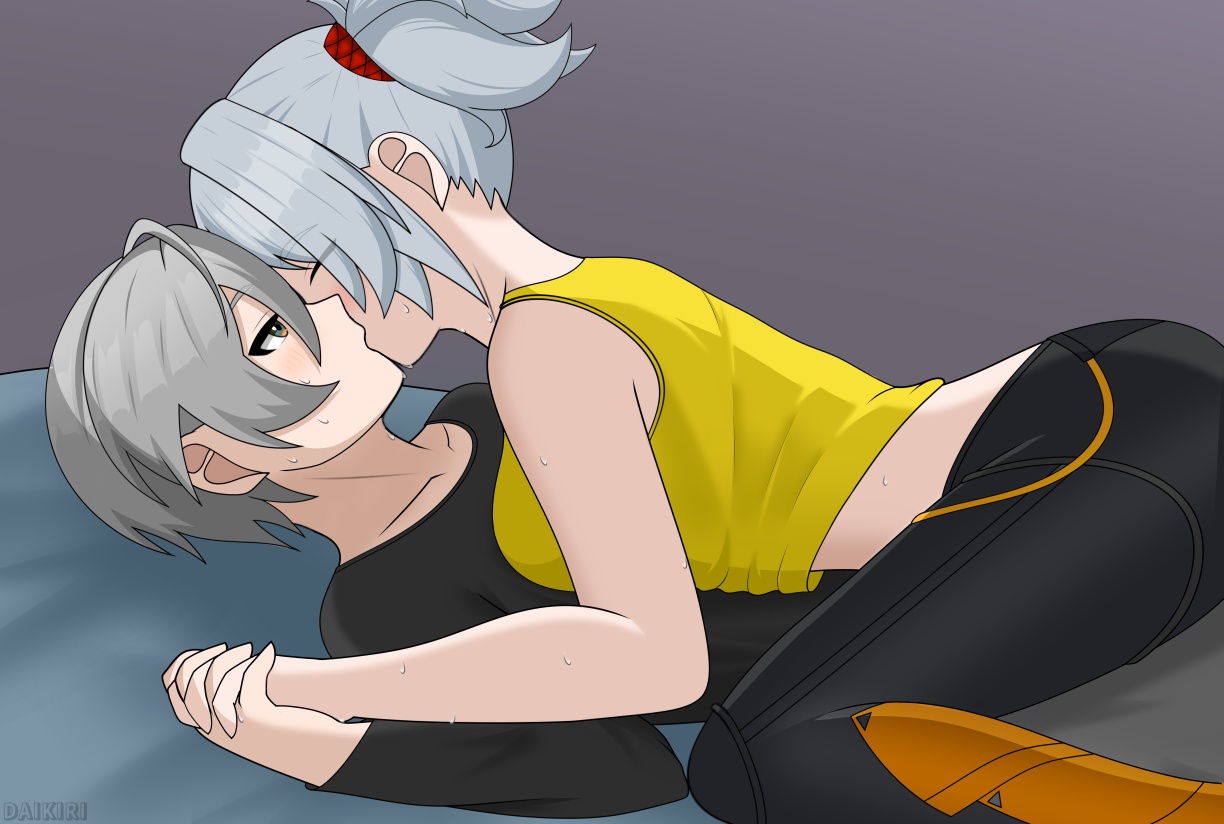 daikiri di mon, kissing, soldier 11, wholesome, wise (zenless zone zero), zenless zone zero