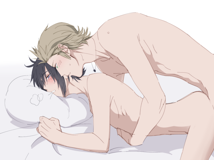 2boys anal blush final_fantasy final_fantasy_xv gay ignis_scientia male male/male male_only multiple_boys noctis_lucis_caelum nude penetration pillow sex steam sweat yaoi