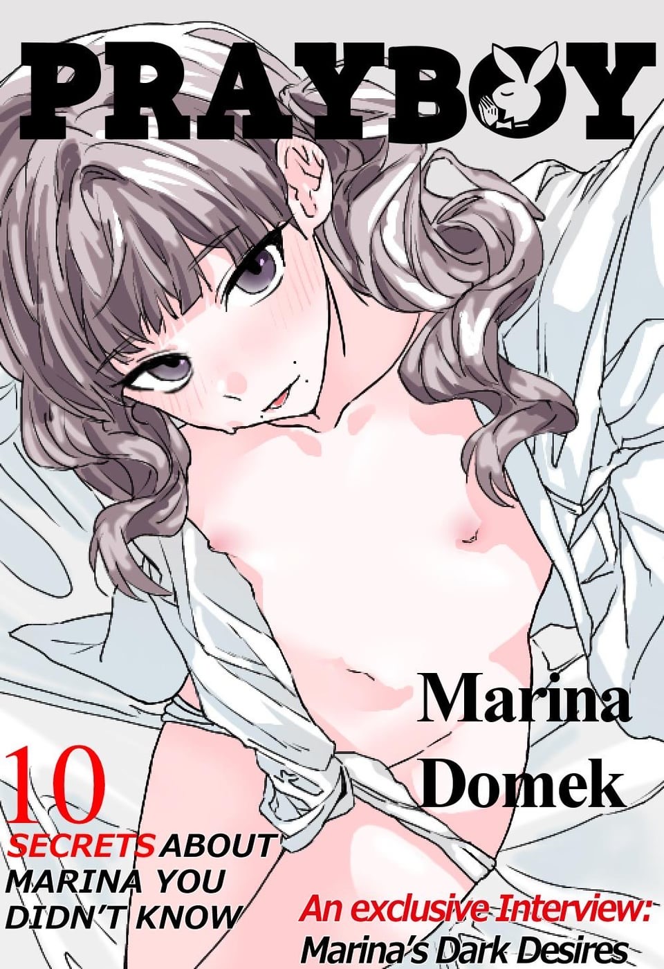 alternate version at source, alternate version available, artist request, breasts, dickgirl, dickgirl only, fear and hunger, fear and hunger: termina, flat chest, flat chested, futanari, intersex, magazine cover, marina (fear and hunger), naked, panties, panties around leg, panties around legs, panties down, pinup, small breasts, tiny breasts, trans woman, transfem