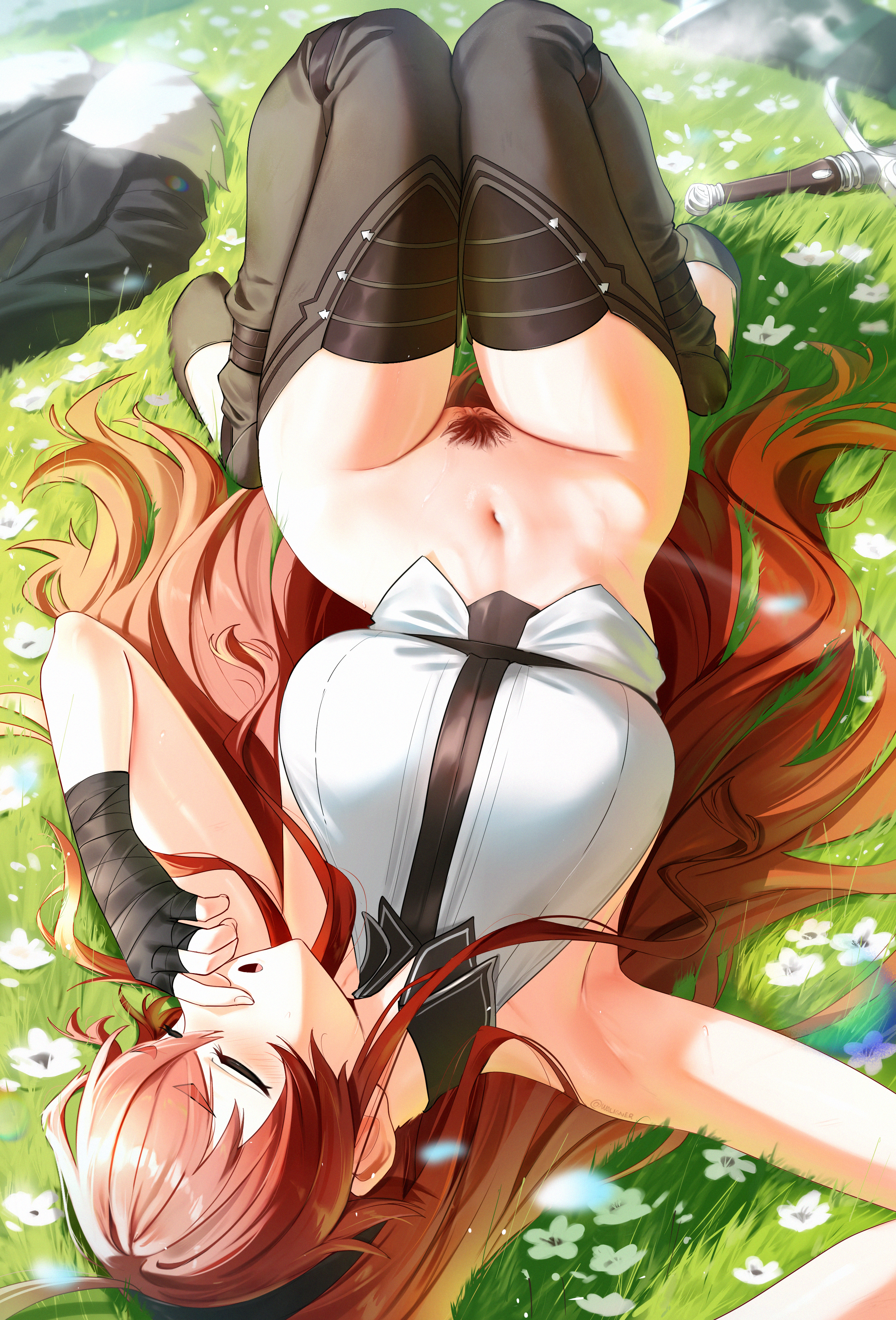 1girls, big breasts, curvaceous, curvy, curvy female, eris greyrat, female, female focus, female only, light skin, light-skinned female, long hair, mushoku tensei, mushoku tensei: isekai ittara honki dasu, pubic hair, pussy, slim waist, solo, solo female, solo focus, thick thighs, thigh gap, thighs, uncensored, waligner, wide hips