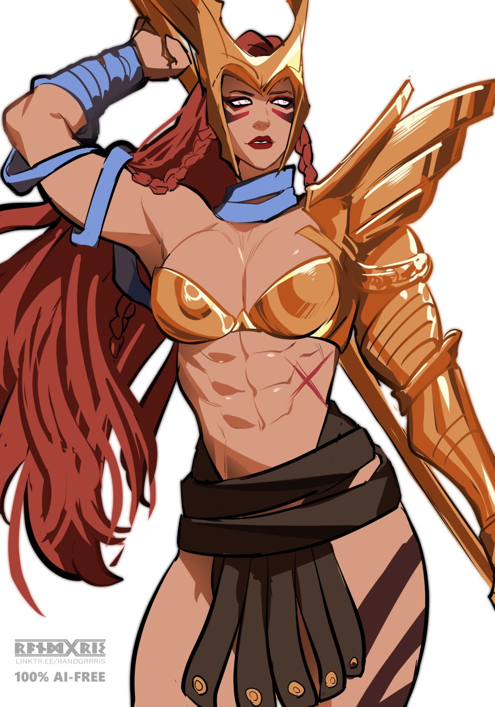 1girls, abs, angela (aldrif odinsdottir), female, female only, marvel, marvel comics, marvel rivals, muscular, muscular female, randgris, solo, strstyler, thick thighs, thor (series)