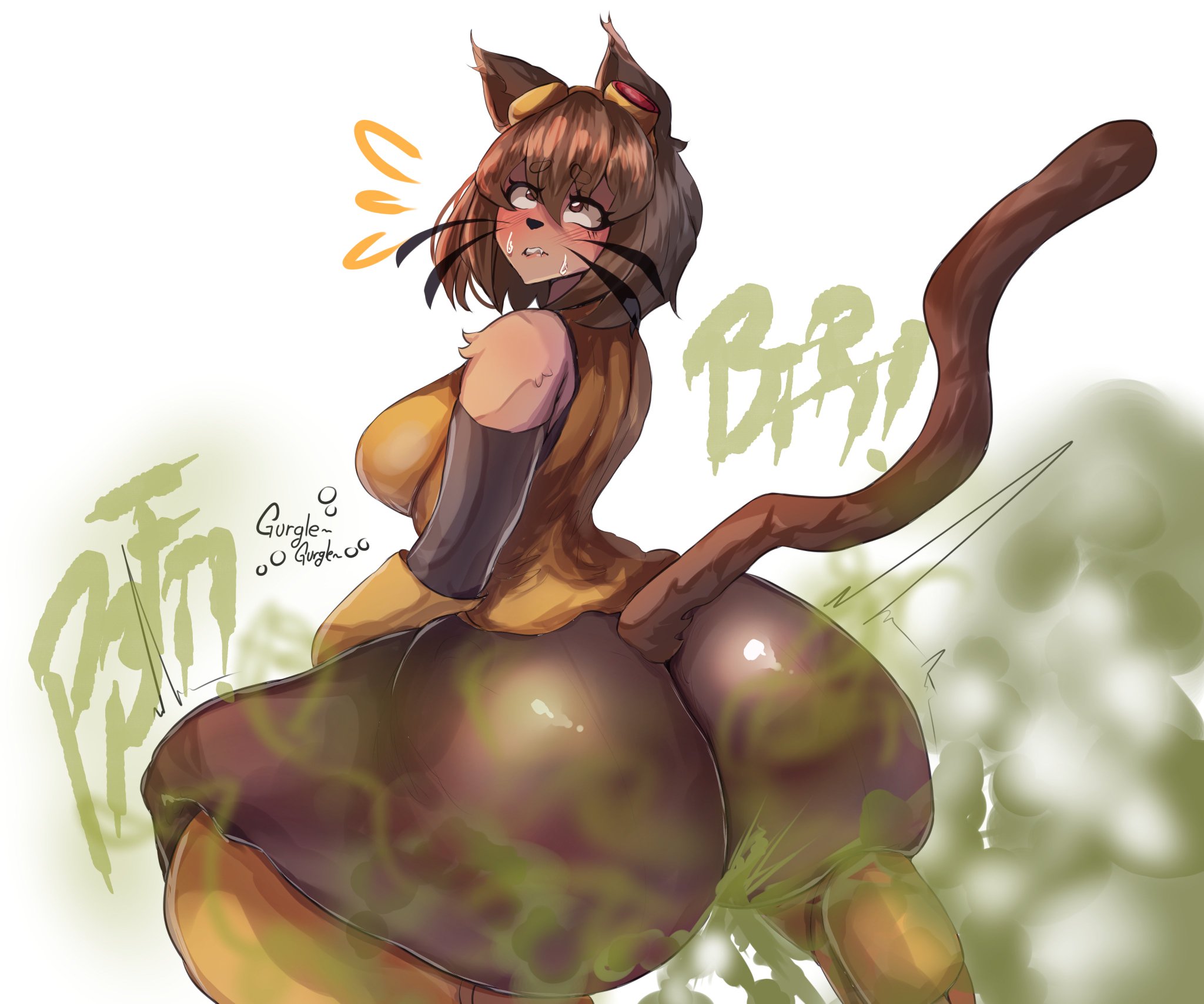 ass, big ass, big breasts, big butt, bowel sounds, cat, catgirl, dumptruck ass, fart, fart cloud, fart fetish, fat ass, female, furry, gameoverse, glitch productions, huge ass, kit (gameoverse), kit bodega, melonarts2 (artist), tail