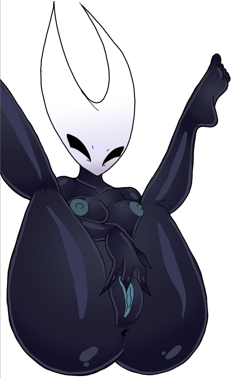 1girl, anus, anus focus, ass, ass focus, asshole, black body, blue nipples, blue pussy, breasts, female, fingering self, hollow knight, hollow knight (franchise), hollow knight: silksong, hornet (hollow knight), masturbating, masturbation, monster girl, nsfwjiggle, pussy, pussy juice, pussy lips, solo, solo female, team cherry, tits out