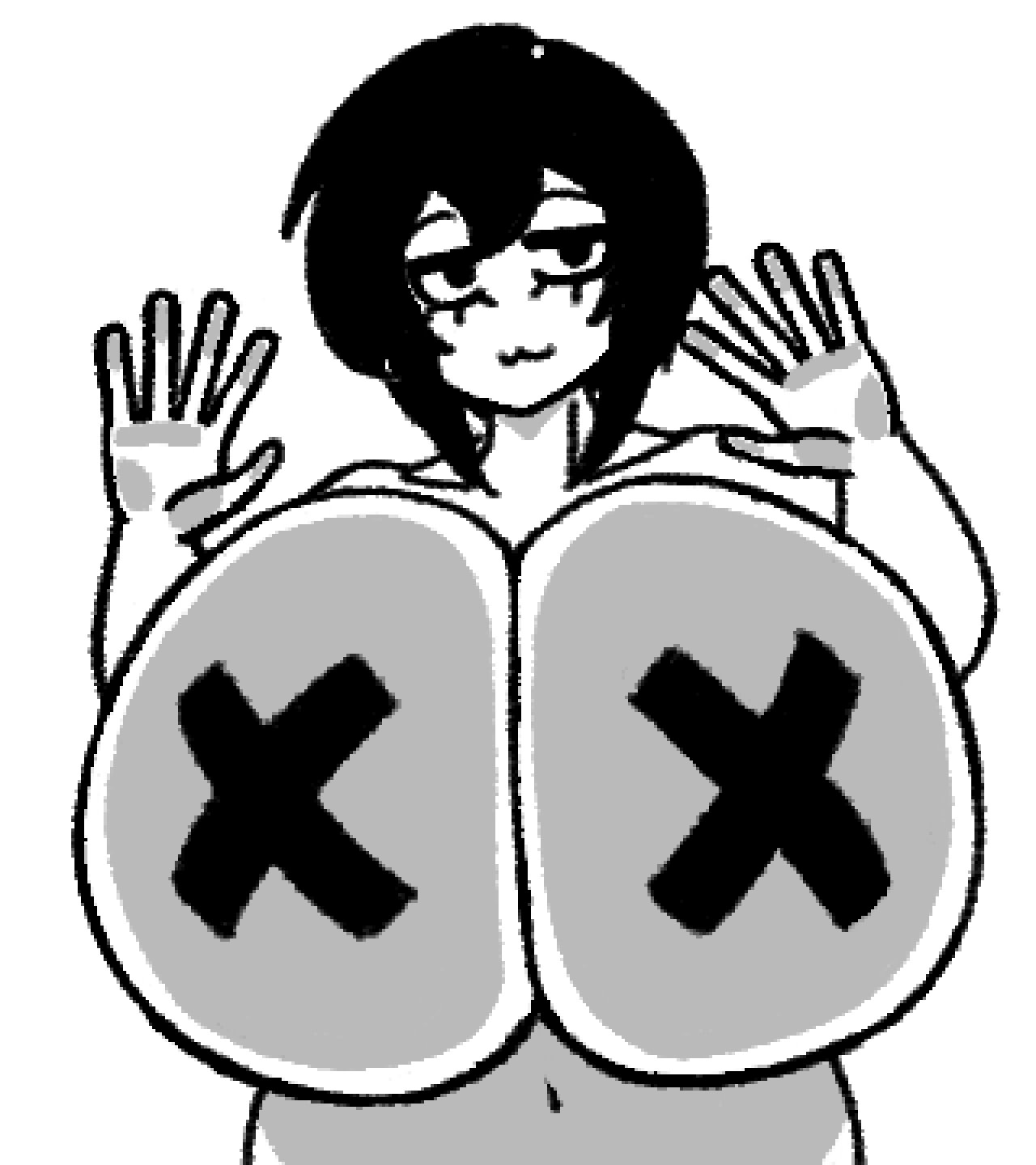 against glass, aqprofilehai, huge breasts, massive breasts, oc, pasties, tequila (void aloe)