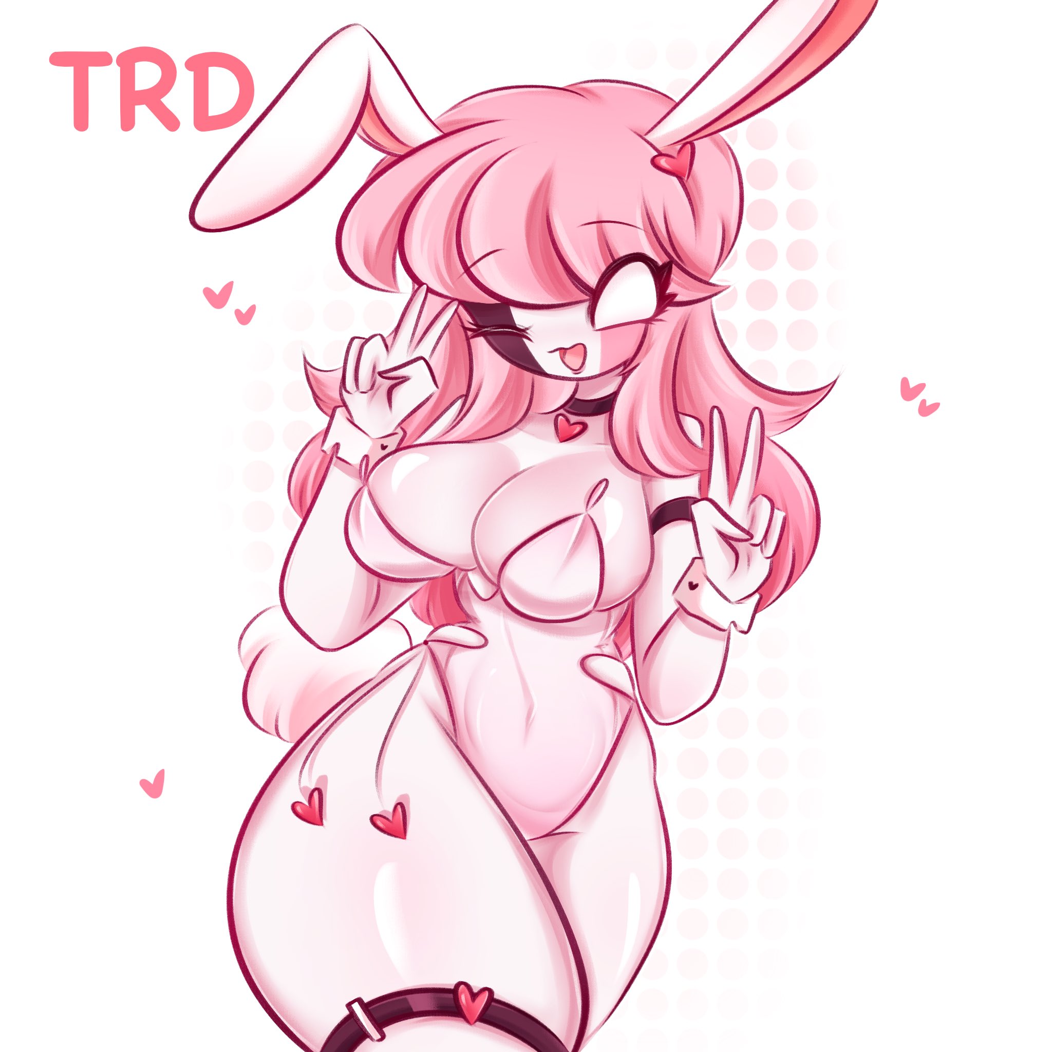 1girls, big thighs, breasts, bunnysuit, friday night funkin, friday night funkin mod, sarvente (dokki.doodlez), sarvente (friday night funkin), solo, trd-yo