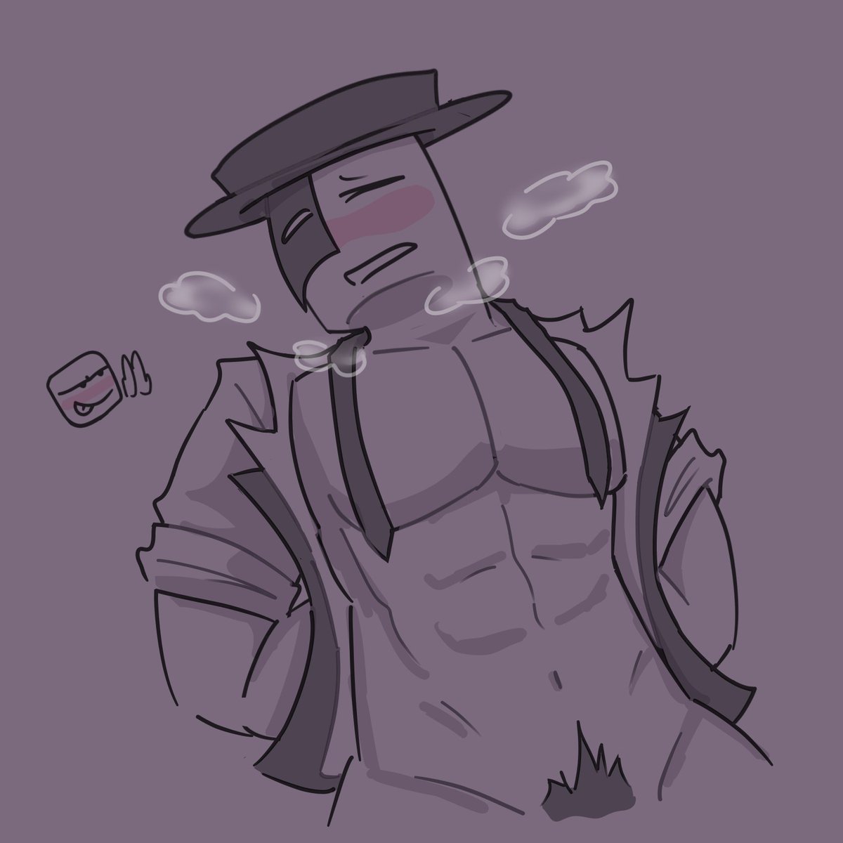 artful (die of death), devesto (die of death), die of death (roblox), fanart, suggestive, tied up