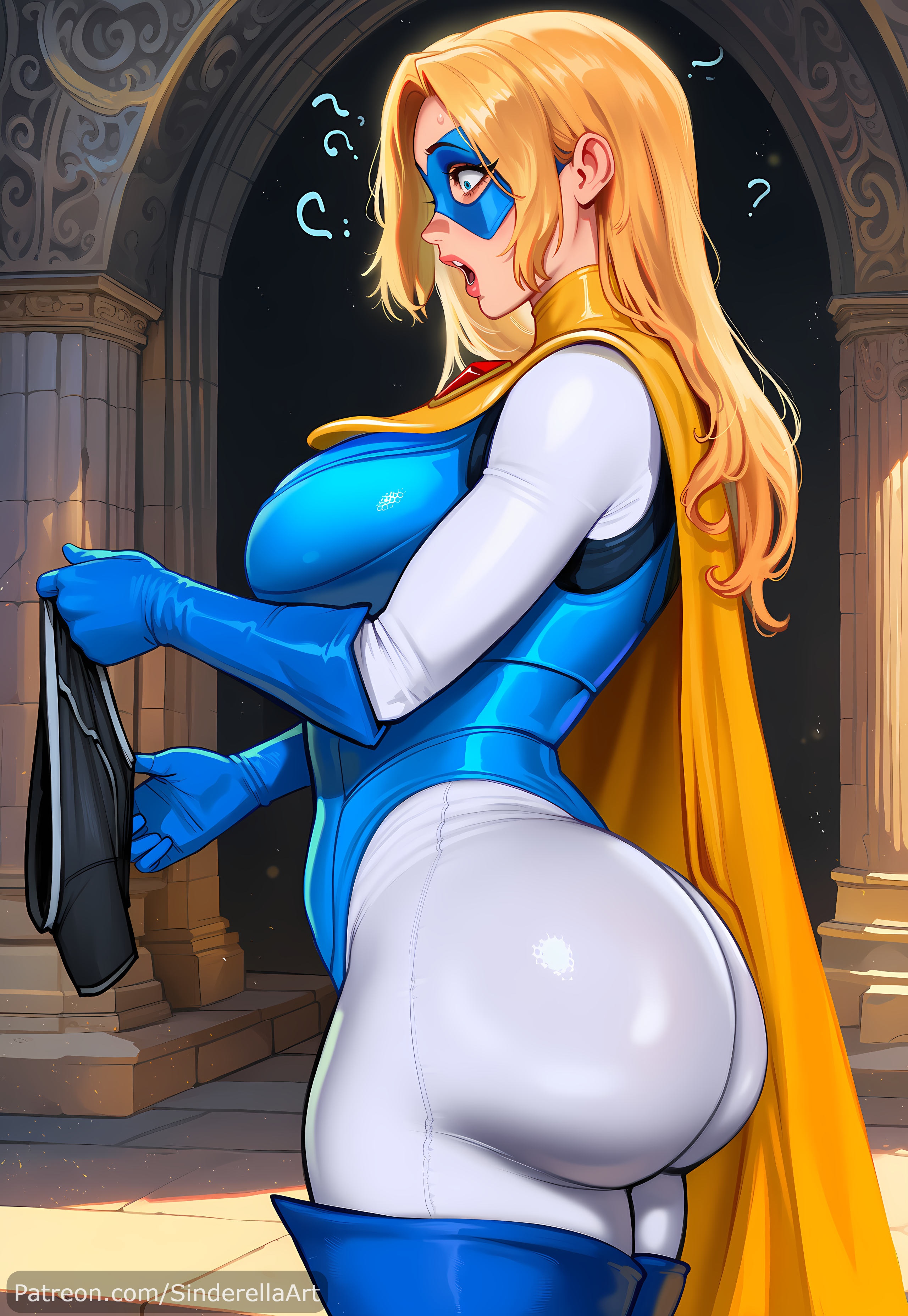 ai generated, ass bigger than head, blonde, blonde blazer, blonde female, blonde hair, blonde hair female, blue eyes, breasts bigger than head, busty, commission, confused, curvaceous, curvaceous body, curves, curvy, curvy body, curvy female, curvy figure, dispatch (game), heavenly ass, heroine, hourglass figure, huge ass, huge breasts, light skin, light-skinned female, outdoors, patreon, patreon url, patreon username, public, shocked, sinderellaart, superhero, superheroine, surprised, tease, teasing viewer, thick, thick legs, thick thighs, underwear, voluptuous, voluptuous female