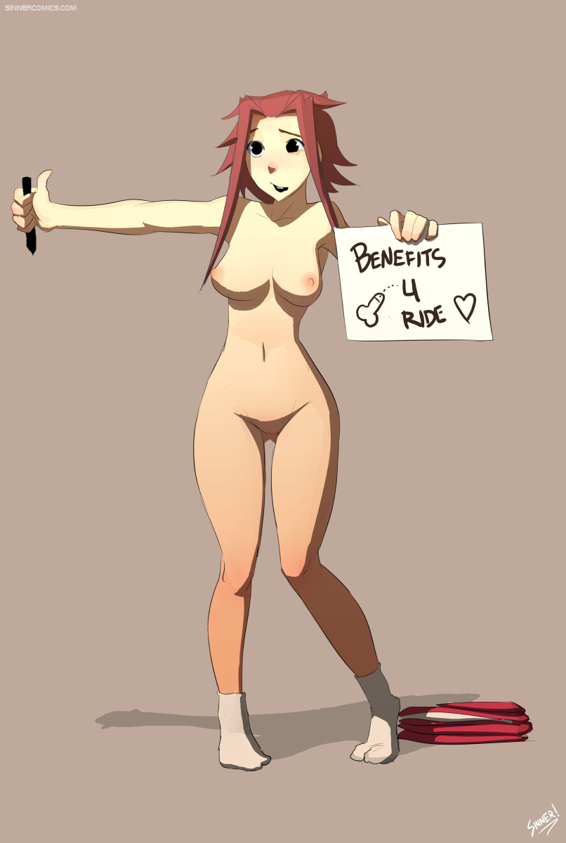 akiza izinski, black eyes, breasts, female, human, izayoi aki, marker, nipples, nude, nudity, red hair, sillygirl, sinner, socks, solo, underass, yu-gi-oh!, yu-gi-oh! 5d's