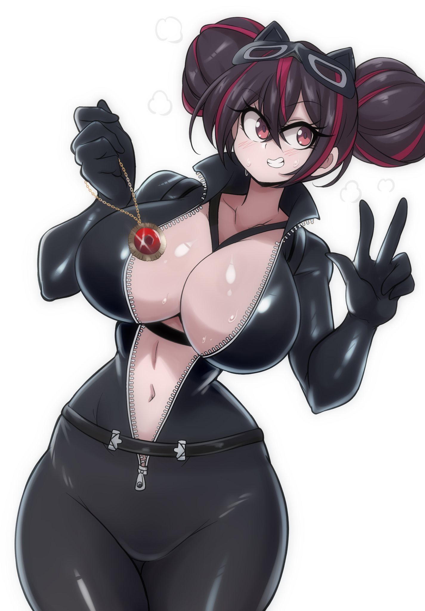 big breasts, breasts, cleavage, female, goddess of victory: nikke, huge breasts, lucyfercomic, quency (escape queen) (nikke), quency (nikke), tagme, thick thighs, wide hips