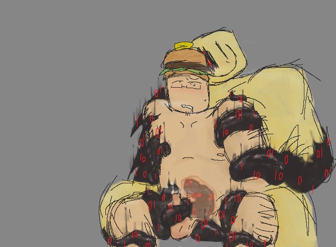 007n7 007n7_(forsaken) 2boys :) anal anal_sex black_tentacles blush burger_hat duo forsaken_(roblox) gay glasses hat headwear jerking_off_another john_doe_(roblox) kyley_brofloski male masturbating_other roblox roblox_game robloxian smile smiling sweat sweating tentacle yellow_body yellow_skin