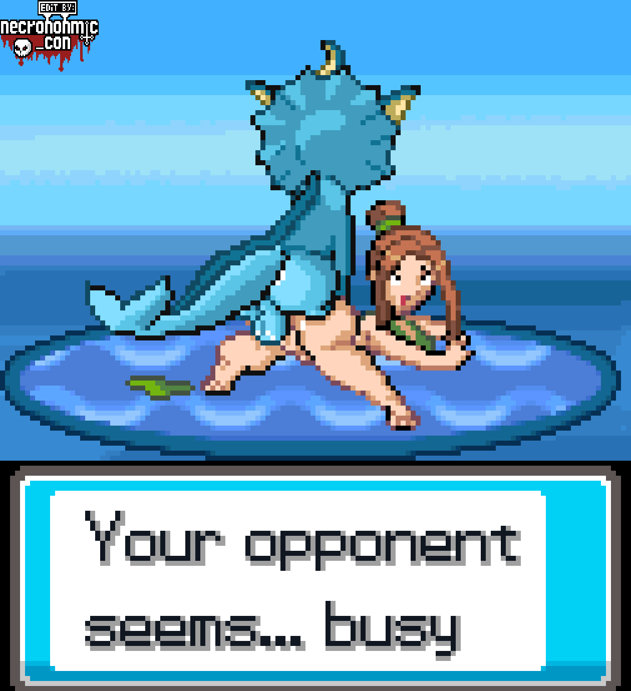anal, anal sex, animated, duo, dustyspaghetti, eeveelution, female, female penetrated, feral, feral on female, gif, male, male penetrating, male penetrating female, male vaporeon, male/female, nintendo, npc trainer, penis, perching position, pixel art, pokémon (species), pokemon, pokemon (species), pokephilia, sex, short playtime, straight, swimmer (pokemon bw), swimmer (pokemon), vaporeon, zoophilia