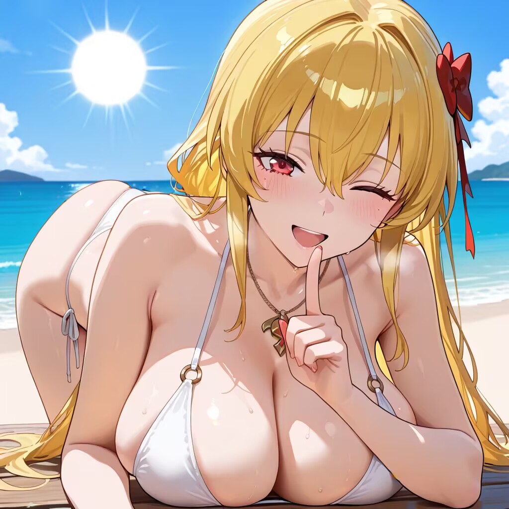 1girls ai_generated blonde_hair female fenny fenny_(snowbreak:_containment_zone) fenny_golden light-skinned_female light_skin red_eyes snowbreak snowbreak:_containment_zone solo