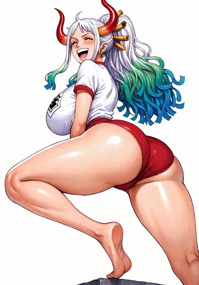 1girls ai_generated alluring almost_naked almost_nude ass big_breasts blue_hair blush breasts buruma busty earring earrings female female_only green_hair gym_uniform hair_ornament horns long_hair looking_at_viewer massive_breasts multicolored_hair one_piece oni oni_female oni_horns open_mouth orange_eyes ponytail seducing seduction seductive seductive_body seductive_eyes seductive_gaze seductive_look seductive_mouth seductive_pose seductive_smile shiny_hair shiny_skin solo voluptuous voluptuous_female white_hair yamato_(one_piece) yashin