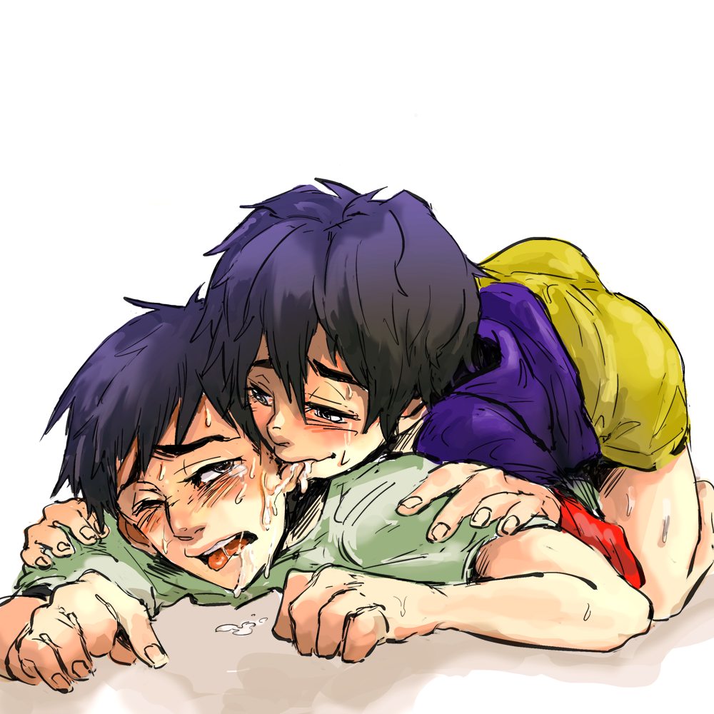2boys, big hero 6, biting ear, brother, brothers, clothed, family, gay, hiro hamada, incest, lying on person, male, male only, marvel, marvel comics, multiple boys, multiple males, siblings, sketch, tadashi hamada, tears, yaoi