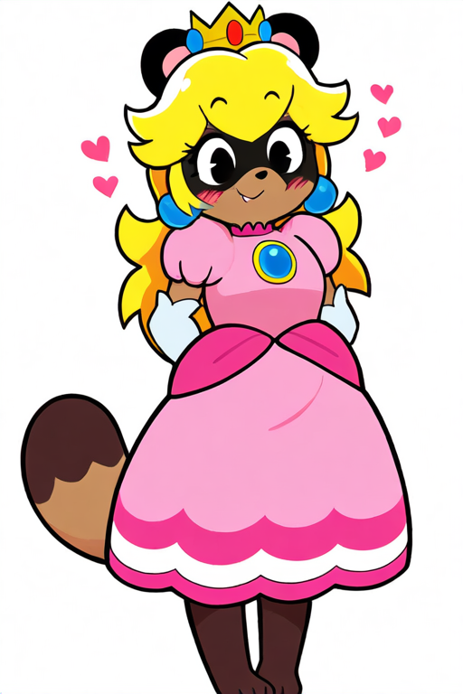 ai_generated alternate_species anthro mario_(series) novelai princess_peach tanuki