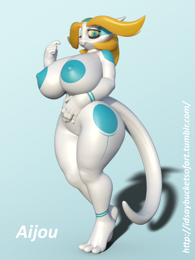 3d aijou averyshadydolphin big_breasts breasts female idsaybucketsofart jou_(species) scalie