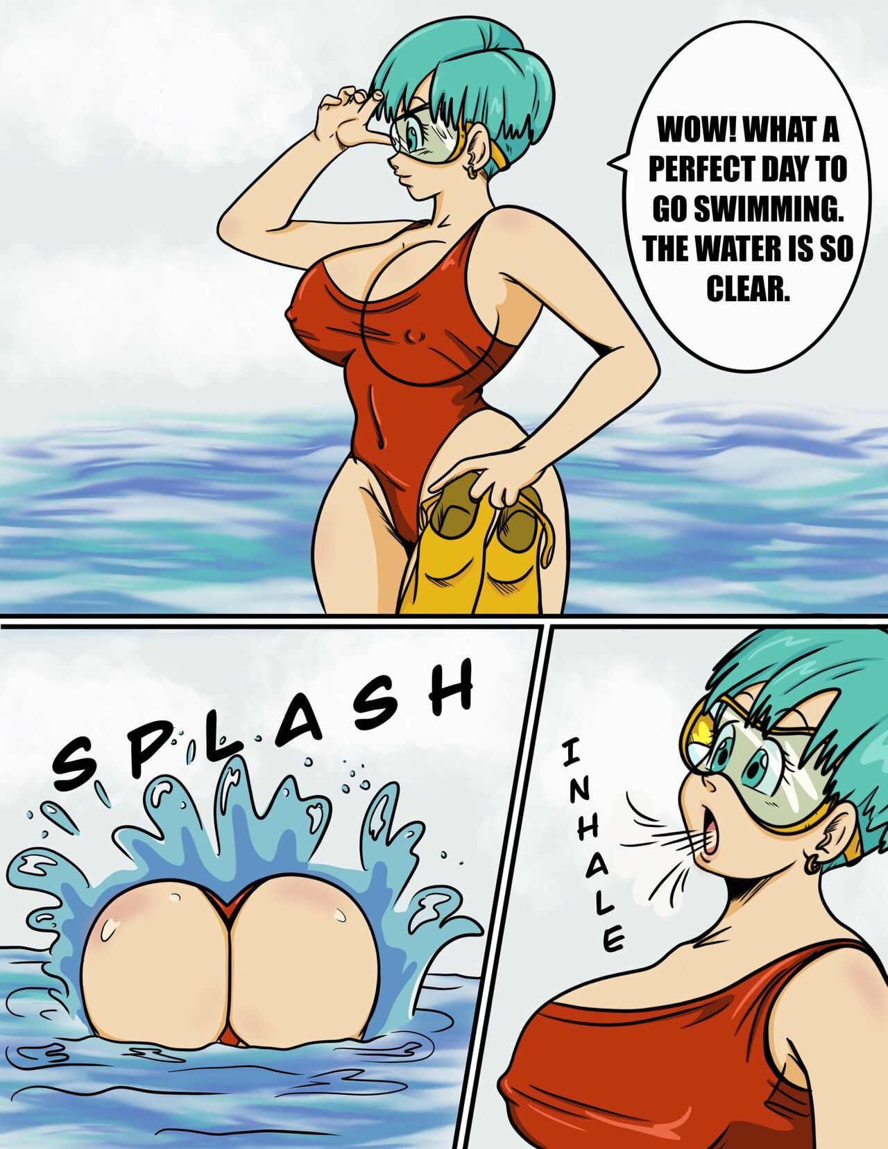 ass big_breasts bulma_briefs comic dragon_ball_(series) dragon_ball_z female female_only tinted_eyewear ukevegeta13