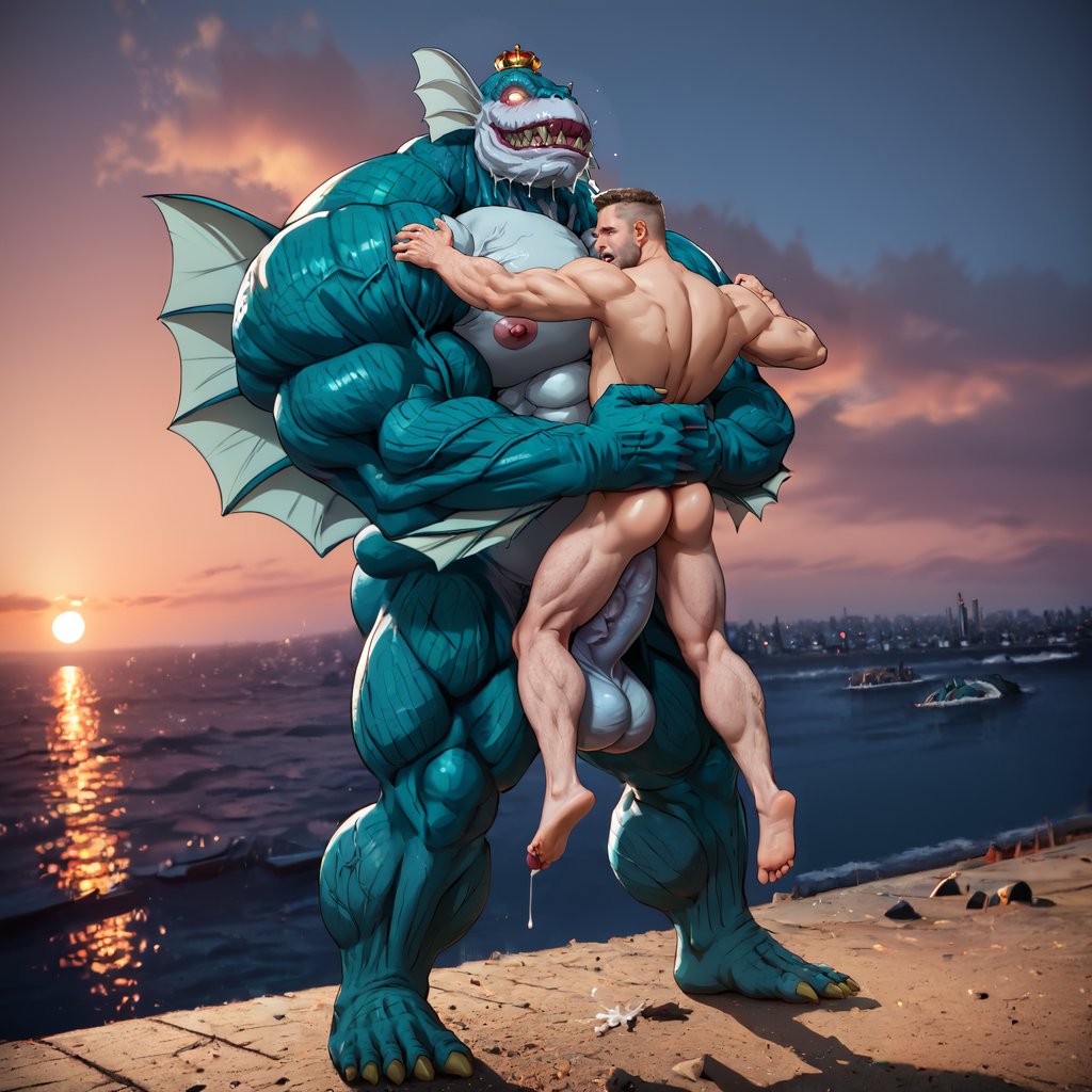 abs ai_generated anal anal_sex anthro anthro_dominating_human anthro_penetrating_human anus ass ass_focus balls bara beach big_ass big_balls big_dom_small_sub big_muscles big_nipples big_pecs big_penis booster_rex carrying carrying_partner daddy deep_sea_king dilf dominant dominant_anthro dominant_male erection fin gay gills green_body hair holding_partner hug huge_balls huge_cock huge_muscles huge_nipples huge_pecs human human_on_anthro human_penetrated humansub hunk interspecies larger_anthro larger_male male male_only marine monster multiple_boys muscular muscular_anthro muscular_human muscular_male nipples nude one-punch_man pecs penetration penis penis_in_ass sand sea_monster sex smaller_human smaller_male smaller_penetrated stand_and_carry_position standing standing_sex submissive submissive_human submissive_male testicles water yaoi