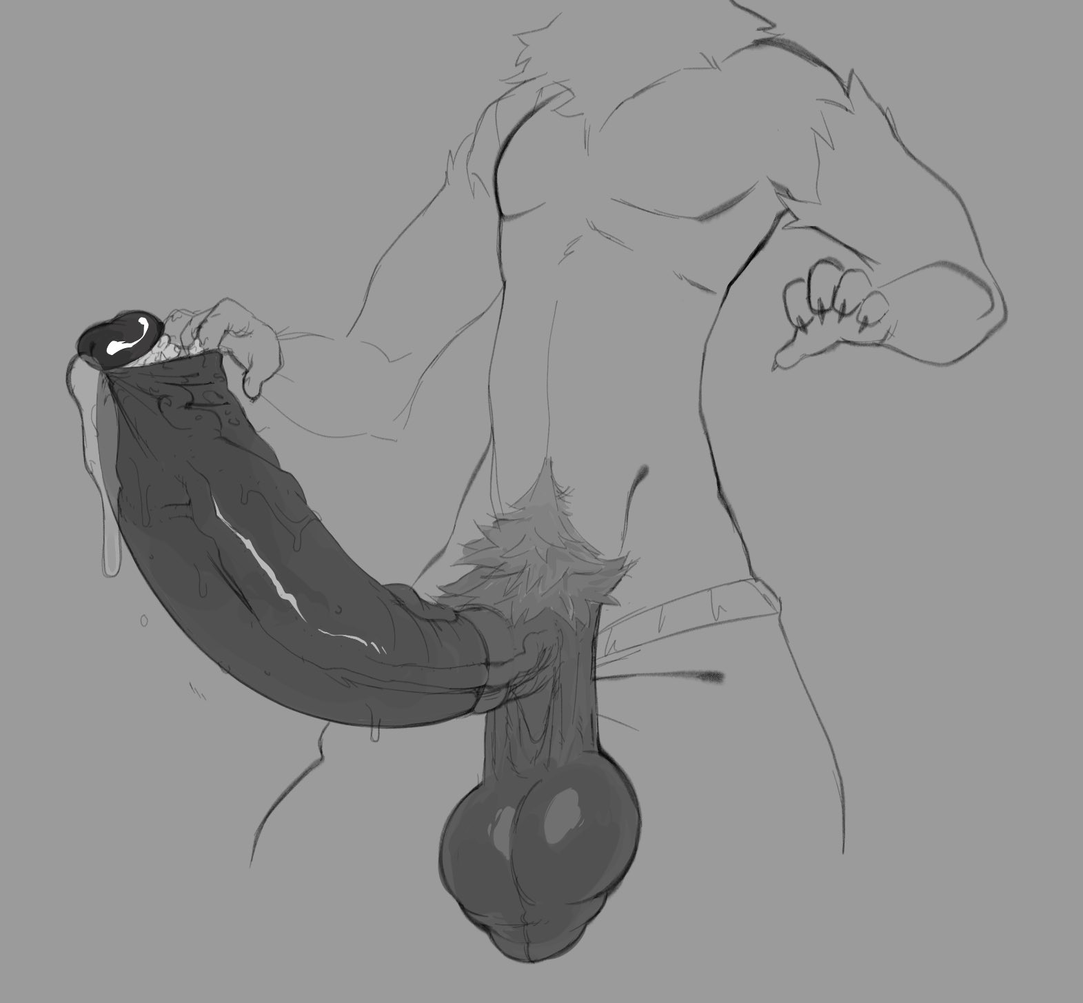 1boy, 2d, 2d (artwork), 2d artwork, balls, ballsack, big balls, big penis, foreskin, fur, furry, furry male, furry only, ic0nmon, iconom, male, male focus, male only, muscles, muscular, muscular male, penis, penis bigger than body, precum, pubes, pubic hair, smegma, smegma in foreskin, solo, solo focus, solo male, tagme, uncircumcised, veiny penis