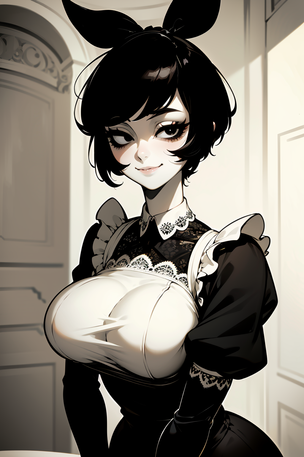 1girls ai_generated civitai creepy_susie female female_focus french_maid goth goth_girl gothic_lolita interfusor lolita_fashion maid suise tagme the_oblongs