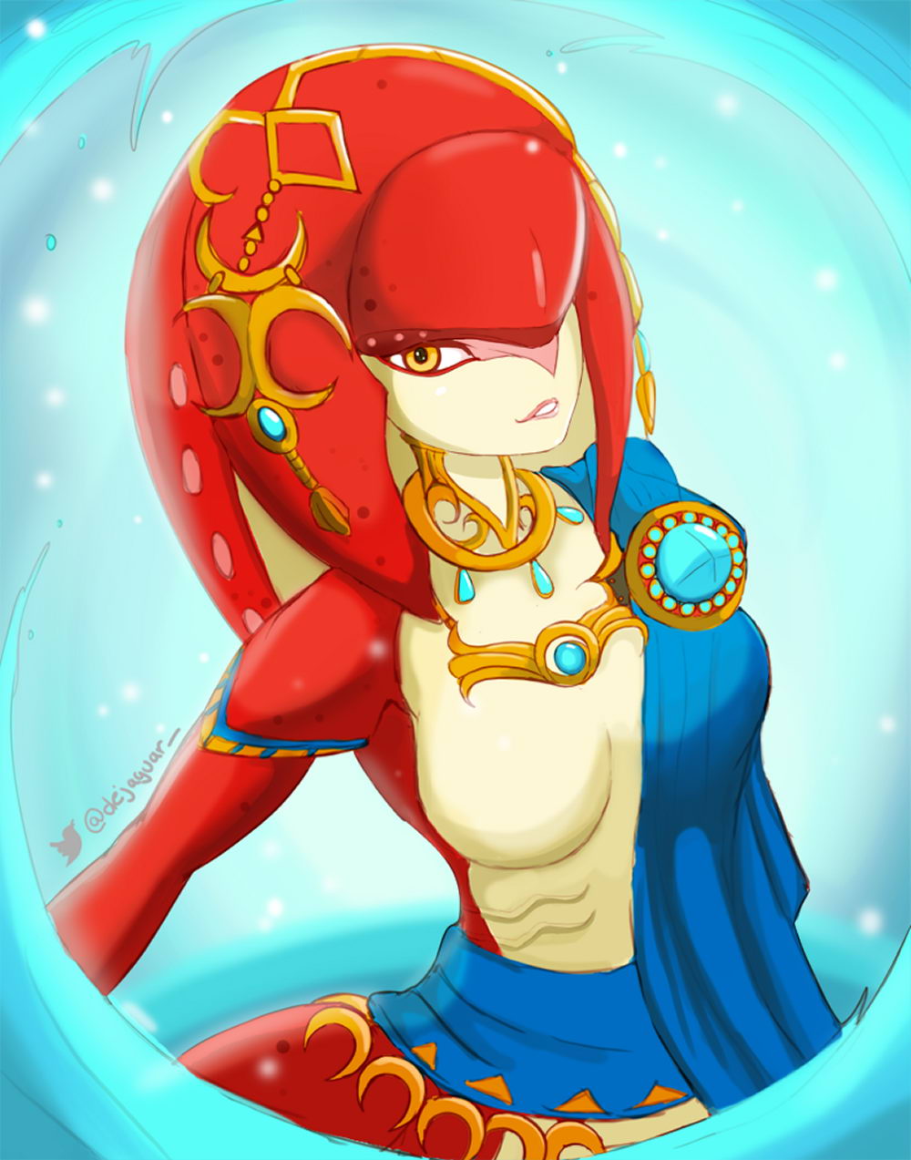 1girls, breath of the wild, female, female only, mipha, solo, tagme, the legend of zelda, zora