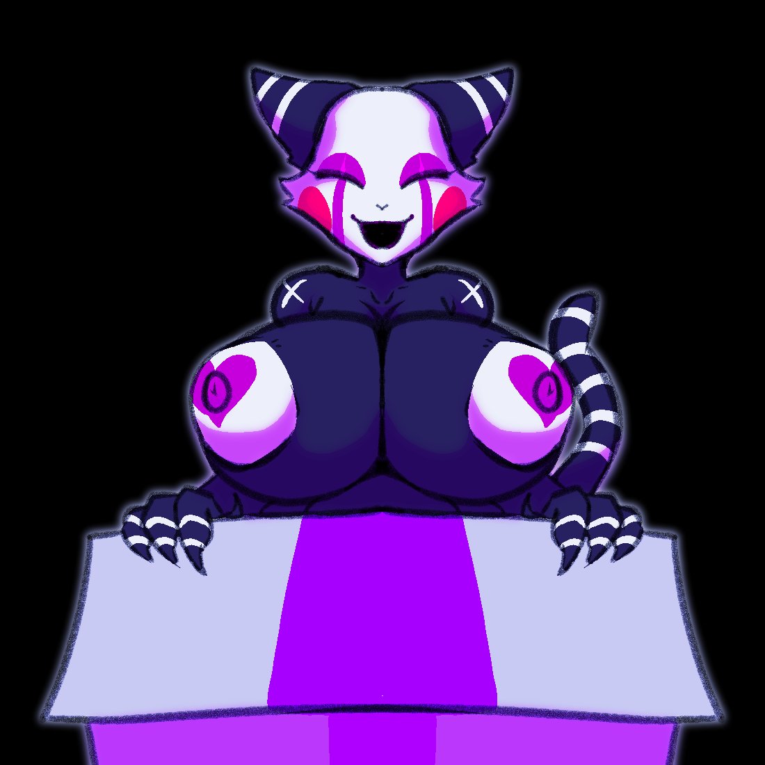 1girls, big breasts, breasts, cat girl, catgirl, female, female only, five nights at freddy's, five nights at freddy's 2, heart, heart symbol, huge breasts, large breasts, marionette (fnaf), massive breasts, pasties, puppet (fnaf), rule 63, solo, stormkinght, taped nipples