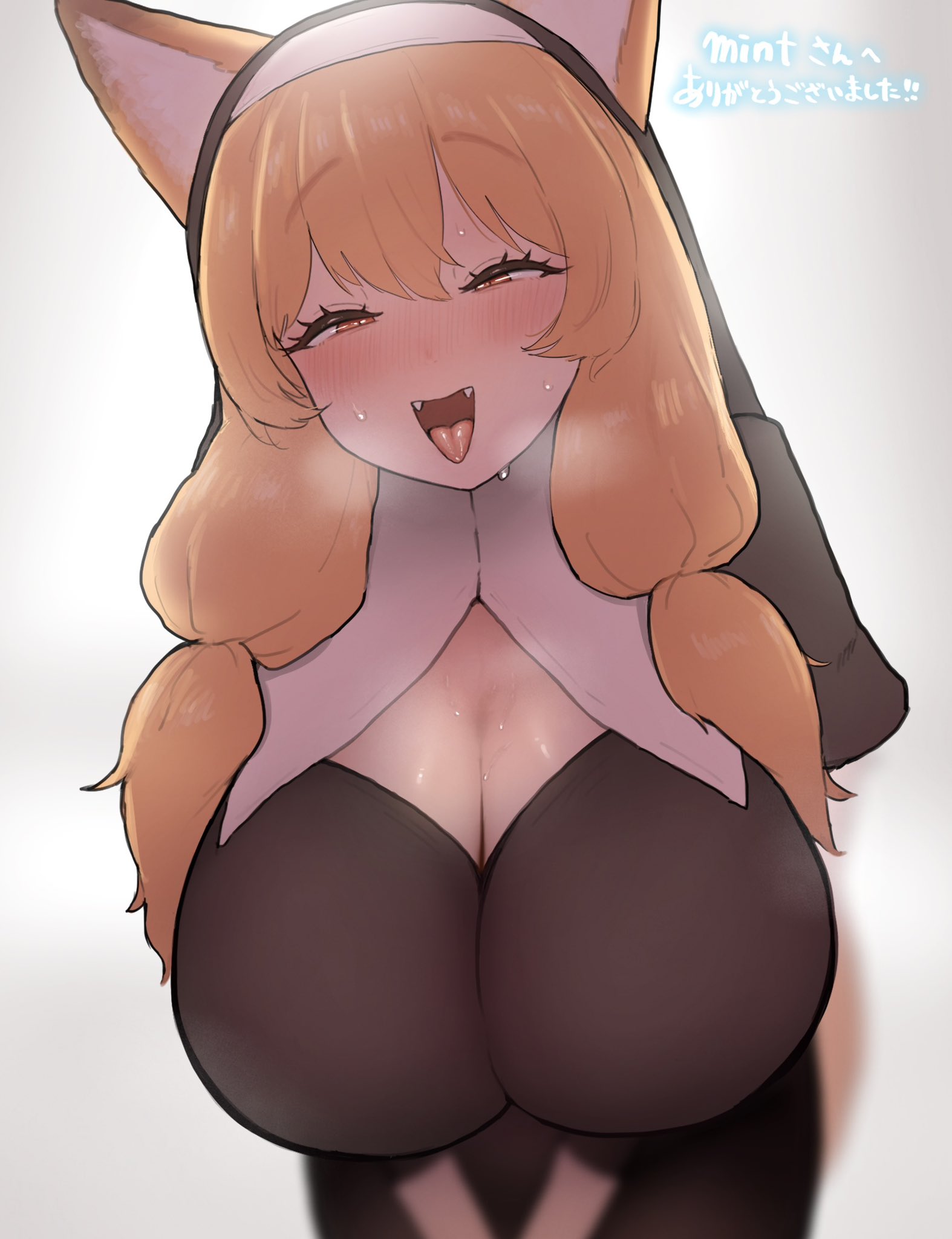 big breasts, female, furry female, horny, nun, stefvanian, voluptuous female