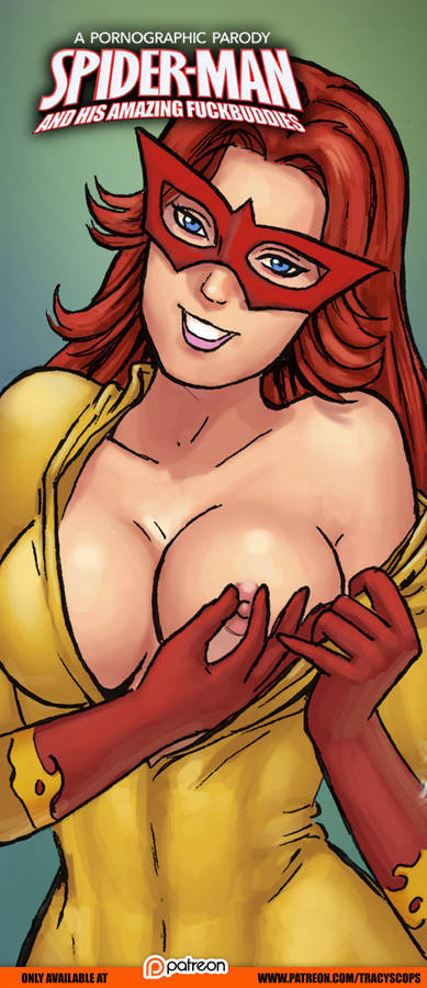 1girls angelica_jones bodysuit breasts female female_only firestar_(marvel) firestar_(spider-man) large_breasts marvel marvel_comics mask new_warriors nipples one_breast_out open_mouth red_hair smile solo spider-man_(series) spider-man_and_his_amazing_friends straight thomas_cocksmith topless tracyscops