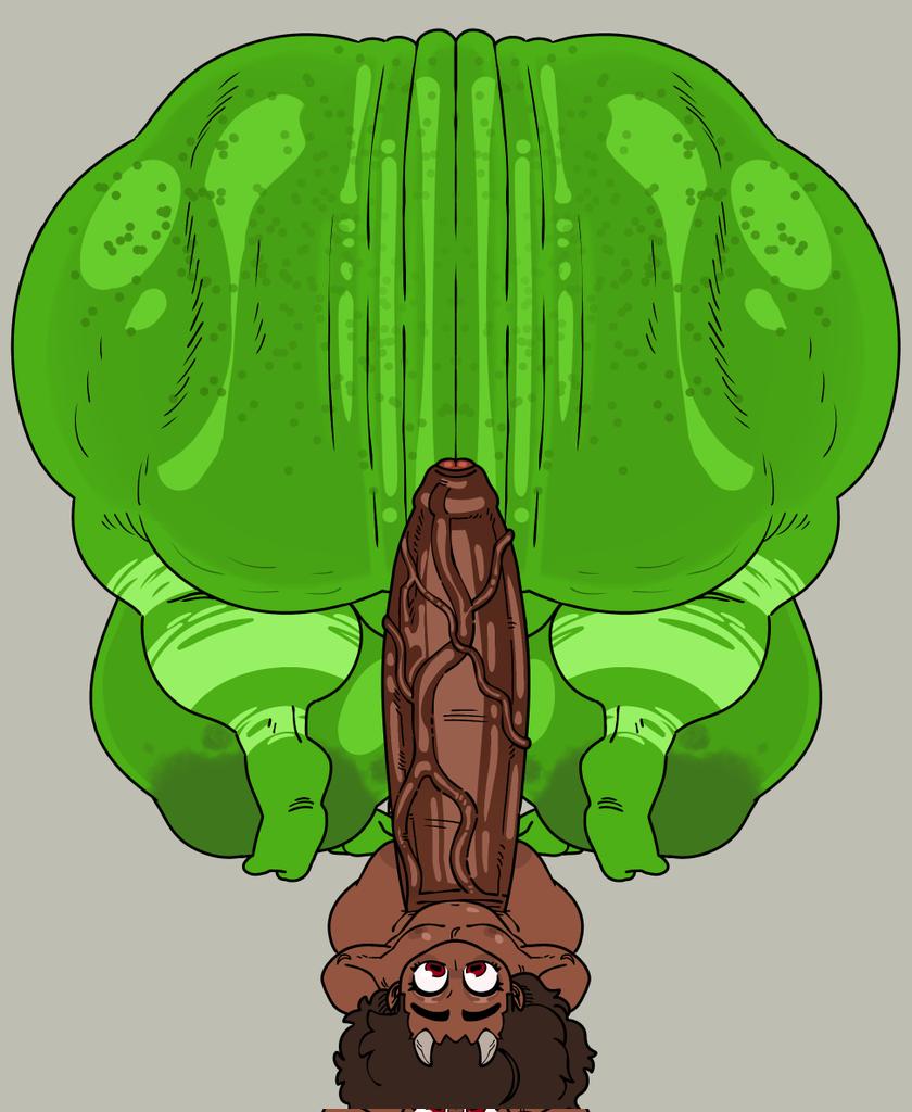 1boy, 1girls, female, gigantic ass, gigantic penis, huge cock, hyper, hyper ass, male, male/female, megokinho, plant, plant girl, plants vs zombies, primal sunflower (pvz), sunflower (pvz), susie (lewdledoodle)