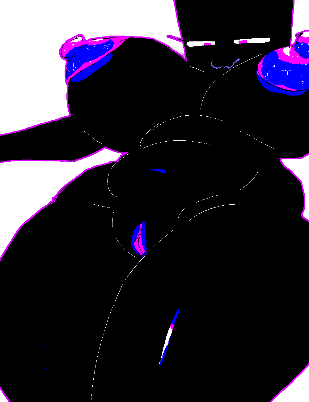 1girls, big breasts, black body, breasts, cube head, enderman, enderwoman, female, female only, huge breasts, large breasts, laying down, massive breasts, minecraft, naked, naked female, rule 63, stormkinght, thick thighs, thighs, thunder thighs