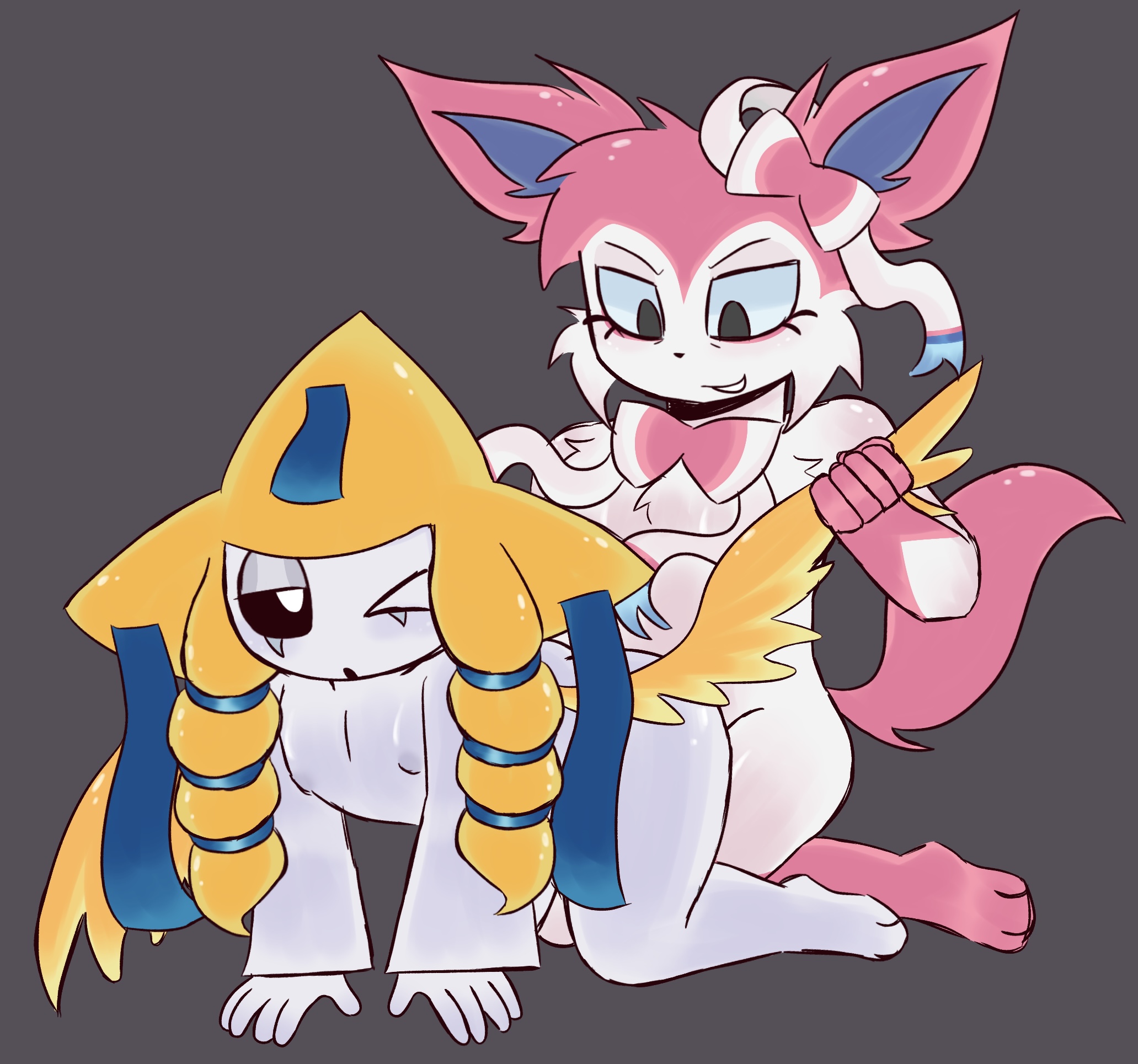 babymeddeer (artist), doggy style, dr. sylveon, gay, jirachi, legendary pokemon, movieunleashers, mythical pokemon, naked, non-human, non-human only, pokemon, pokemon (species), skinny, starters, tagme, wing pull