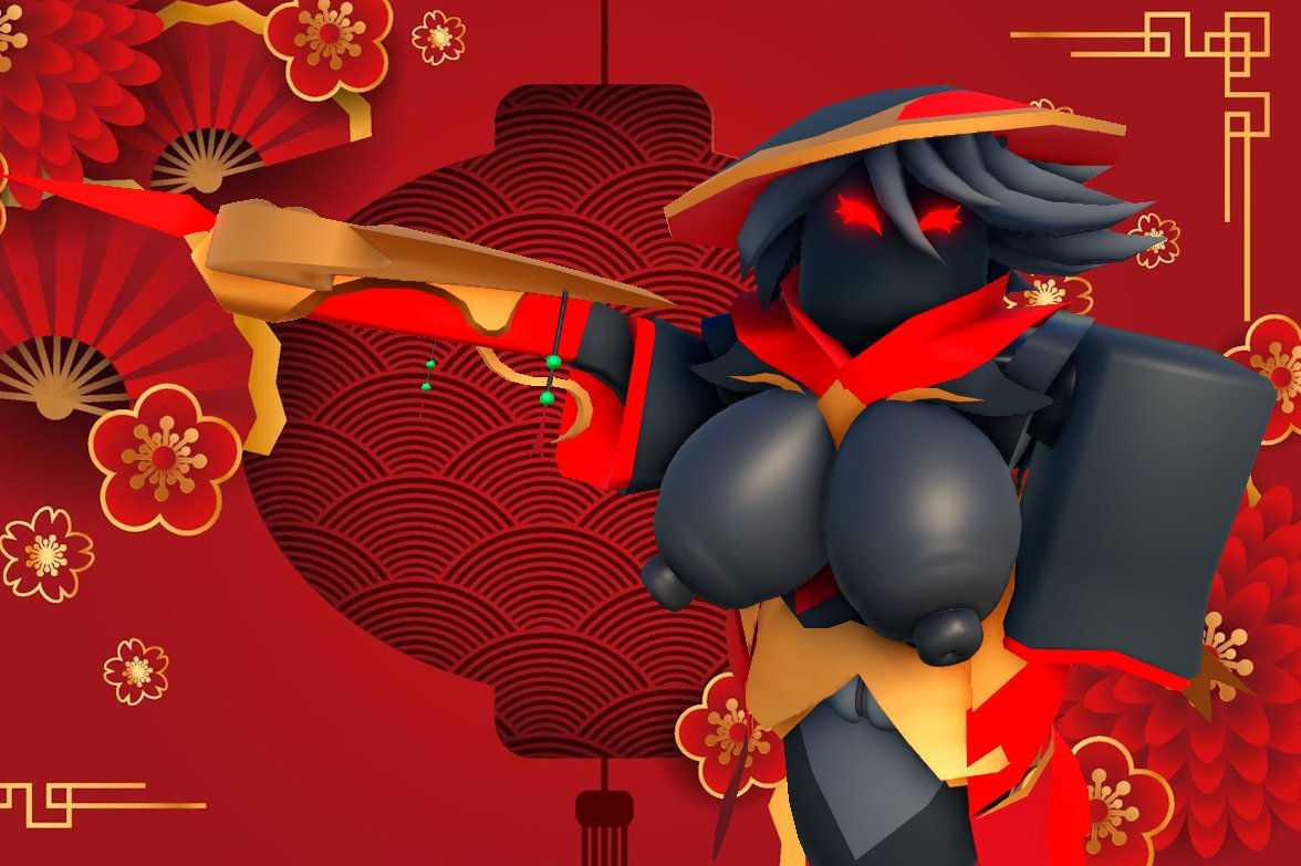 1girls, 3d, baronaces, black skin, breasts, chinese new year, crossbow, female, female only, harvester (tds), lunar harvester (tds), nipples, pussy, red eyes, roblox, roblox game, robloxian, self upload, snake, snake tail, solo, tagme, tower defense simulator