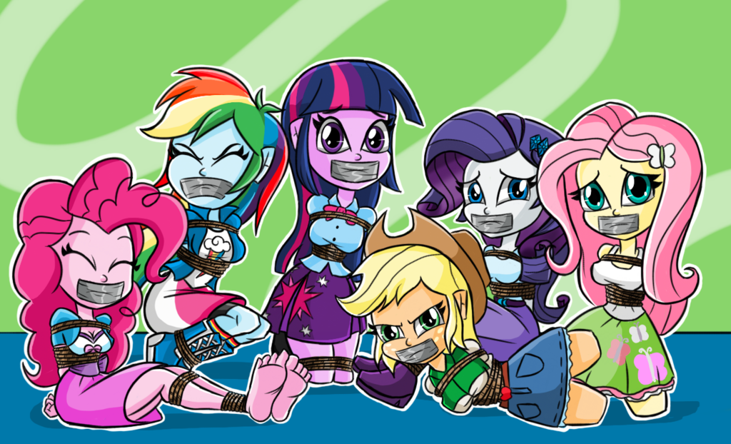 6girls applejack_(eg) arms_behind_back barefoot bondage clothed equestria_girls female female_only femsub fluttershy_(eg) friendship_is_magic gag gagged gaggeddude32 mane_six_(mlp) multiple_girls multiple_subs my_little_pony pinkie_pie_(eg) princess_twilight_sparkle rainbow_dash_(eg) rarity_(eg) rope smooth_skin tape_gag twilight_sparkle_(mlp)