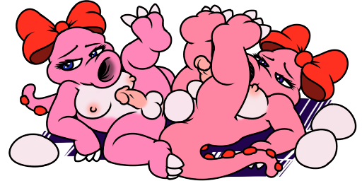 2futas balls birdo breasts dickgirl egg egg_laying feral futa_only futanari intersex invalid_tag low_res lying mario_(series) multiple_futa nanimoose nintendo nipples on_back penis ribbons transparent_background video_games