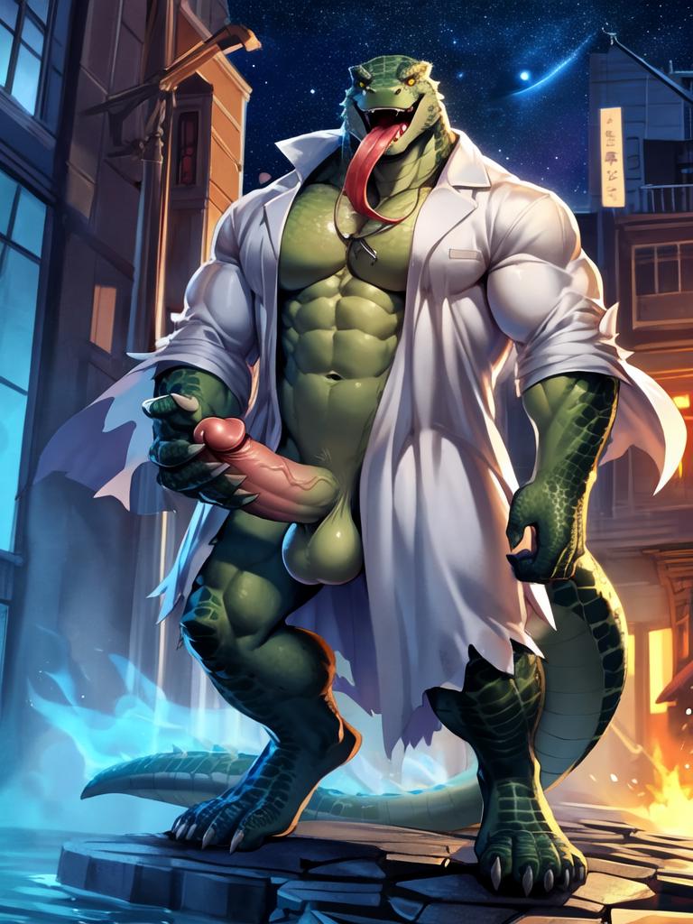 1boy abs ai_generated anthro balls bara civitai erection full_body furry furry_male green_skin large_pectorals lizard long_tongue male male_focus male_only marvel mature mature_anthro mature_male monster monster_boy muscular muscular_anthro muscular_male navel night nipples nudity open_clothes open_mouth outdoors pectorals scales solo stomach tail testicles the_lizard_(marvel) thick_thighs thighs tongue tongue_out uncensored veins veiny_penis