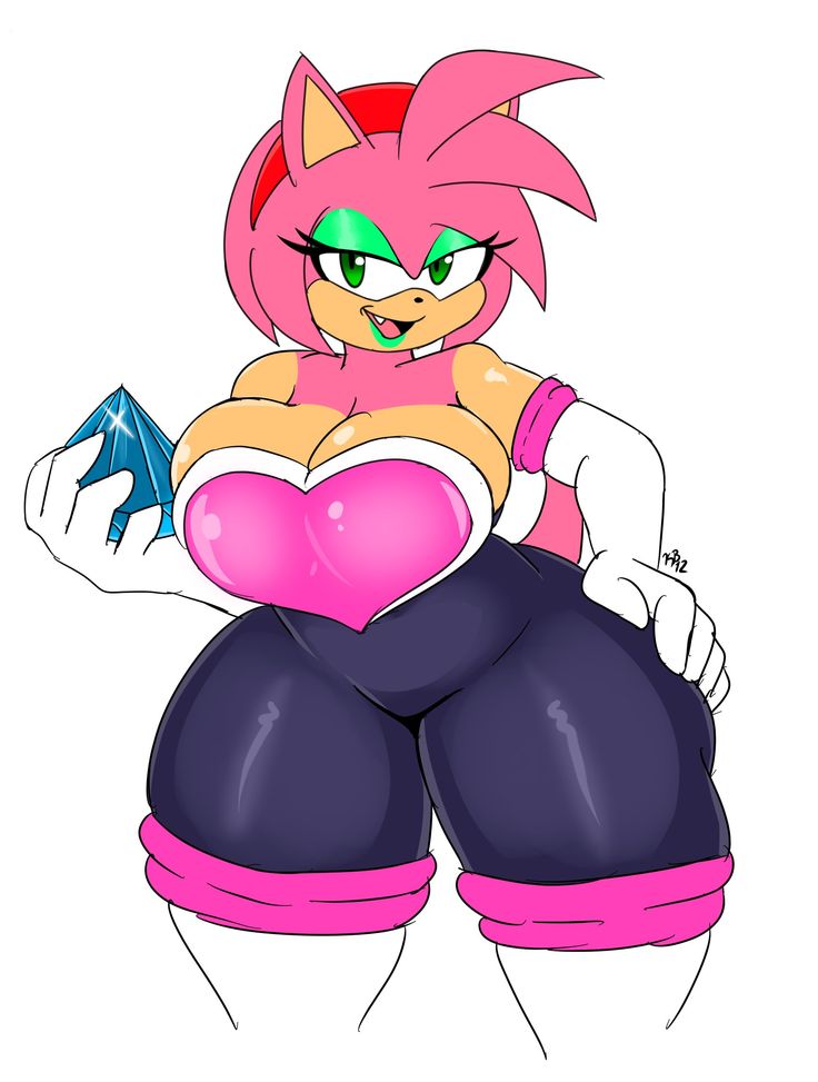 amy_rose amy_the_bat bodysuit curvy neckline rouge_the_bat_(cosplay) sonic_(series) spandex_suit thick_breasts thick_legs