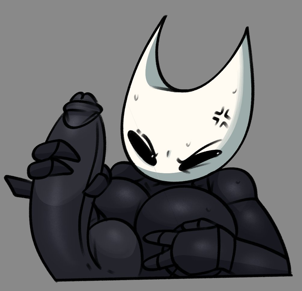 angry, anthro, balls, big breasts, big penis, breasts, completedlemon, disembodied penis, female, grey background, hand on breast, handjob, hollow knight, hornet (hollow knight), male, no artist signature, penis, simple background, solid eyes, team cherry