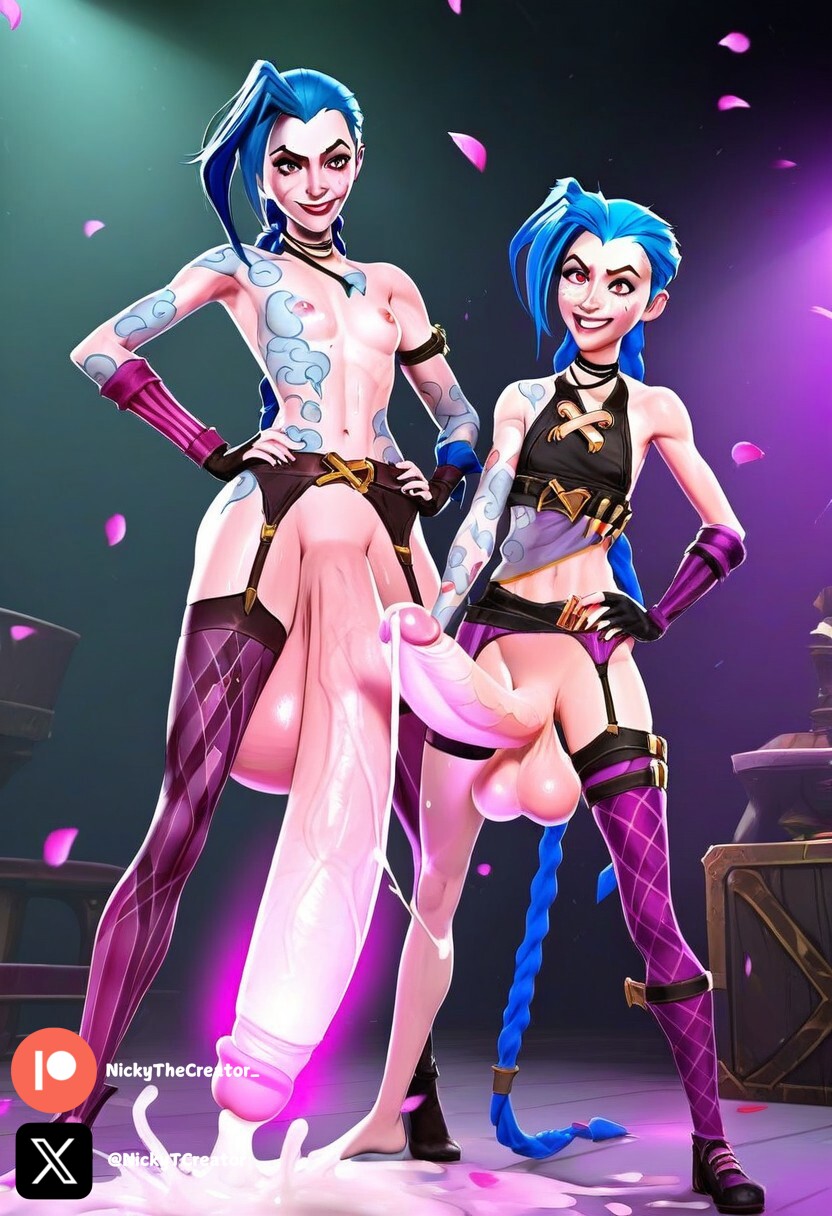 ai_generated arcane arcane_jinx big_breasts big_penis blue_hair cock colored cum dick fluids futanari futanari/female huge_balls huge_cock jinx_(league_of_legends) long_hair long_penis massive_penis masturbation nipple_piercing nipples nude nude_futanari penis pink_eyes pink_nipples pircing sexy sexy_body sexy_pose small_breast testicles white_body white_girl white_skin