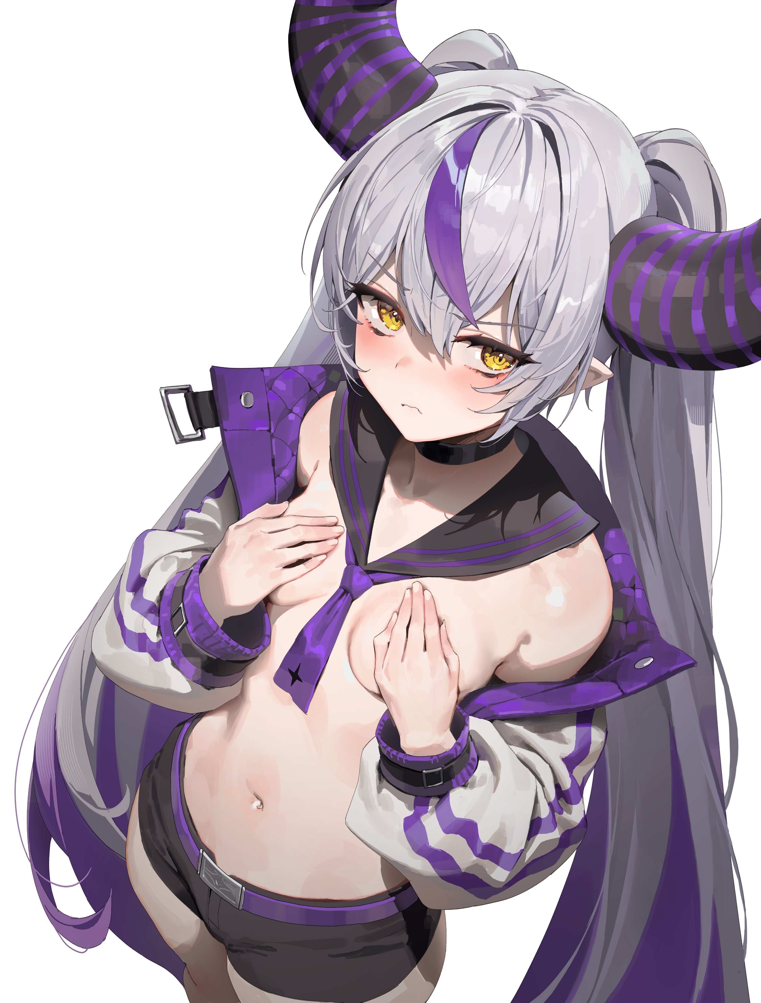 hololive, hololive japan, holox, la+ darknesss, pepperdevil, solo, tagme (series), virtual youtuber