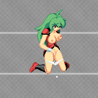animated, breast grab, breasts, female, furonezumi, gif, green hair, masturbation, orgasm, panties, panties down, pixel animation, pixel art, pussy, pussy juice, she ill server[game], squirting, white panties
