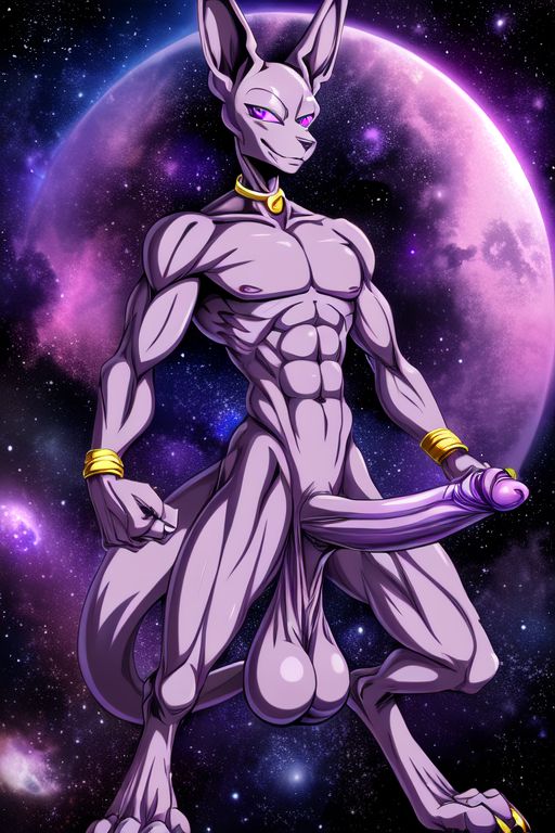 ai_generated balls beerus big_balls big_penis cock cocky69 dragon_ball_super excessive_size god_of_destruction hanging_balls hyper_penis muscles muscular muscular_anthro penis