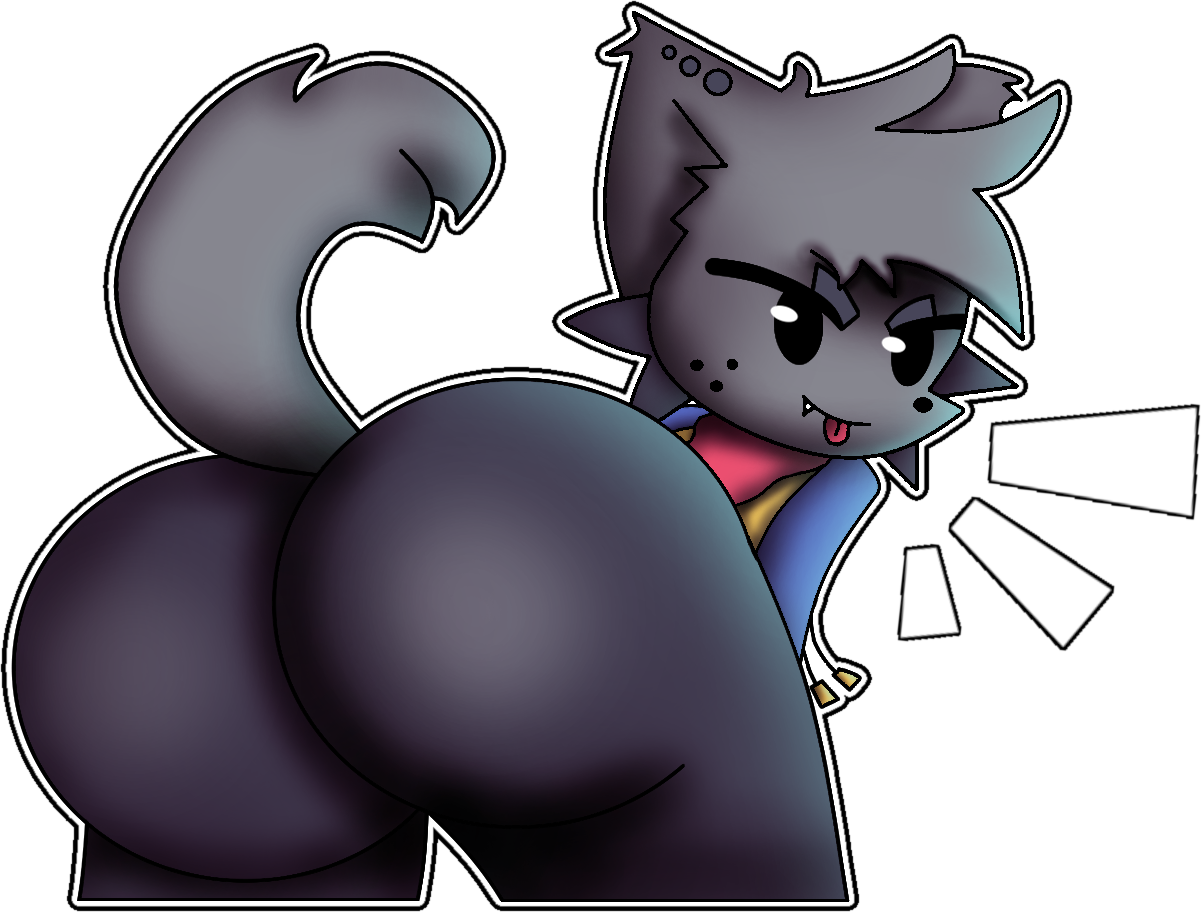 1anthro, 1boy, ass, ass focus, background, big ass, fnf, fnf mod, fnf mods, friday night funkin, friday night funkin mod, kapi (paperkitty), simple background, tongue out